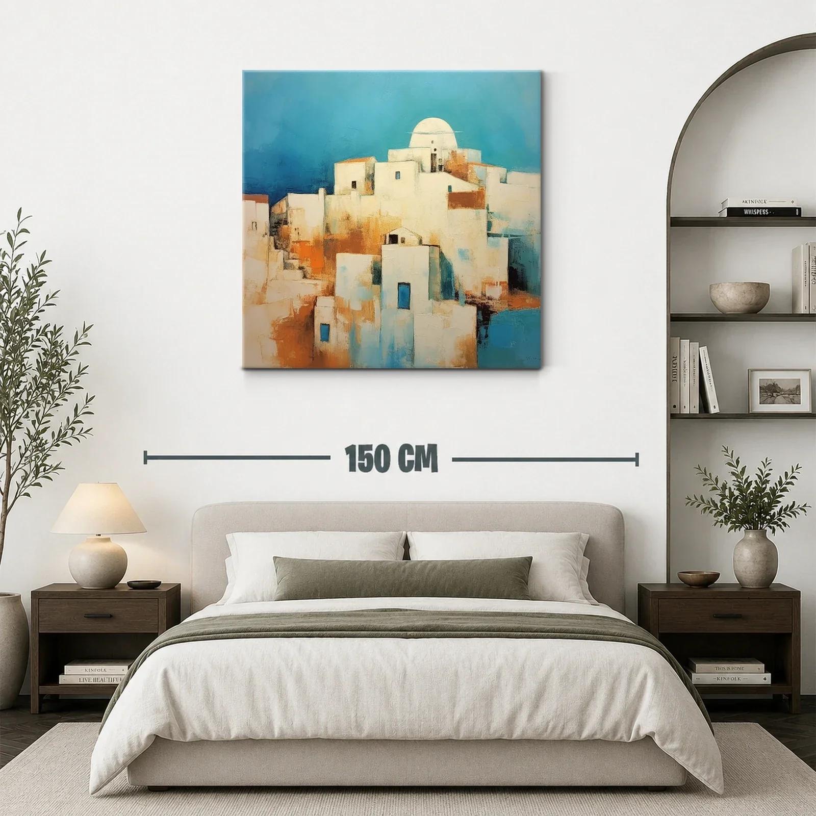 Pueblo Mediterráneo con Dominio del Azul y Tonos Cálidos — miniatura 3