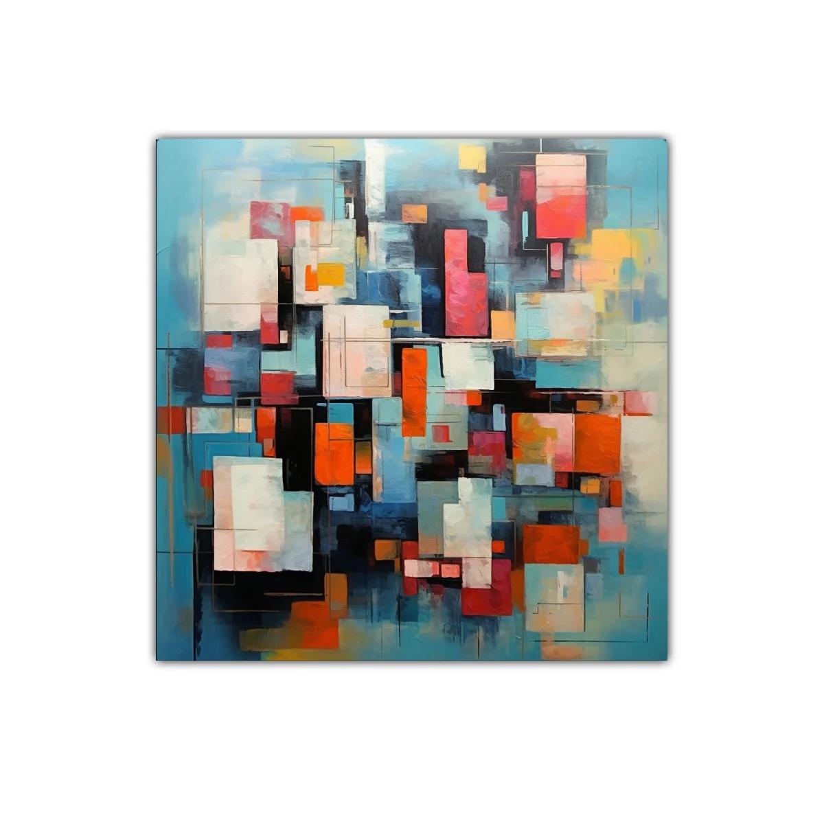 Composición abstracta en tonos vibrantes y equilibrados