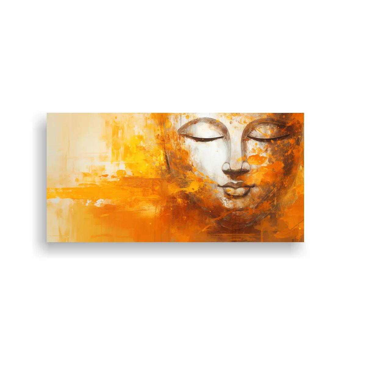 Cuadro rostro de Buda en tonos cálidos