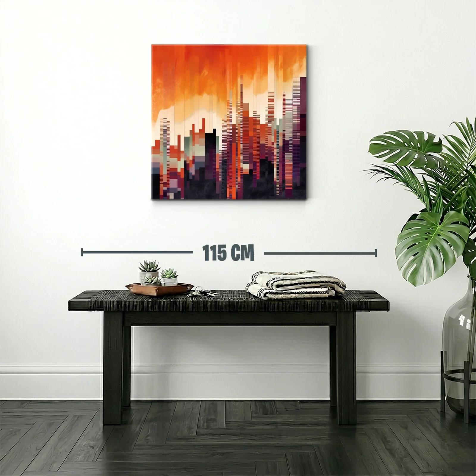 Ciudad abstracta al atardecer vibrante y geométrica — miniatura 2