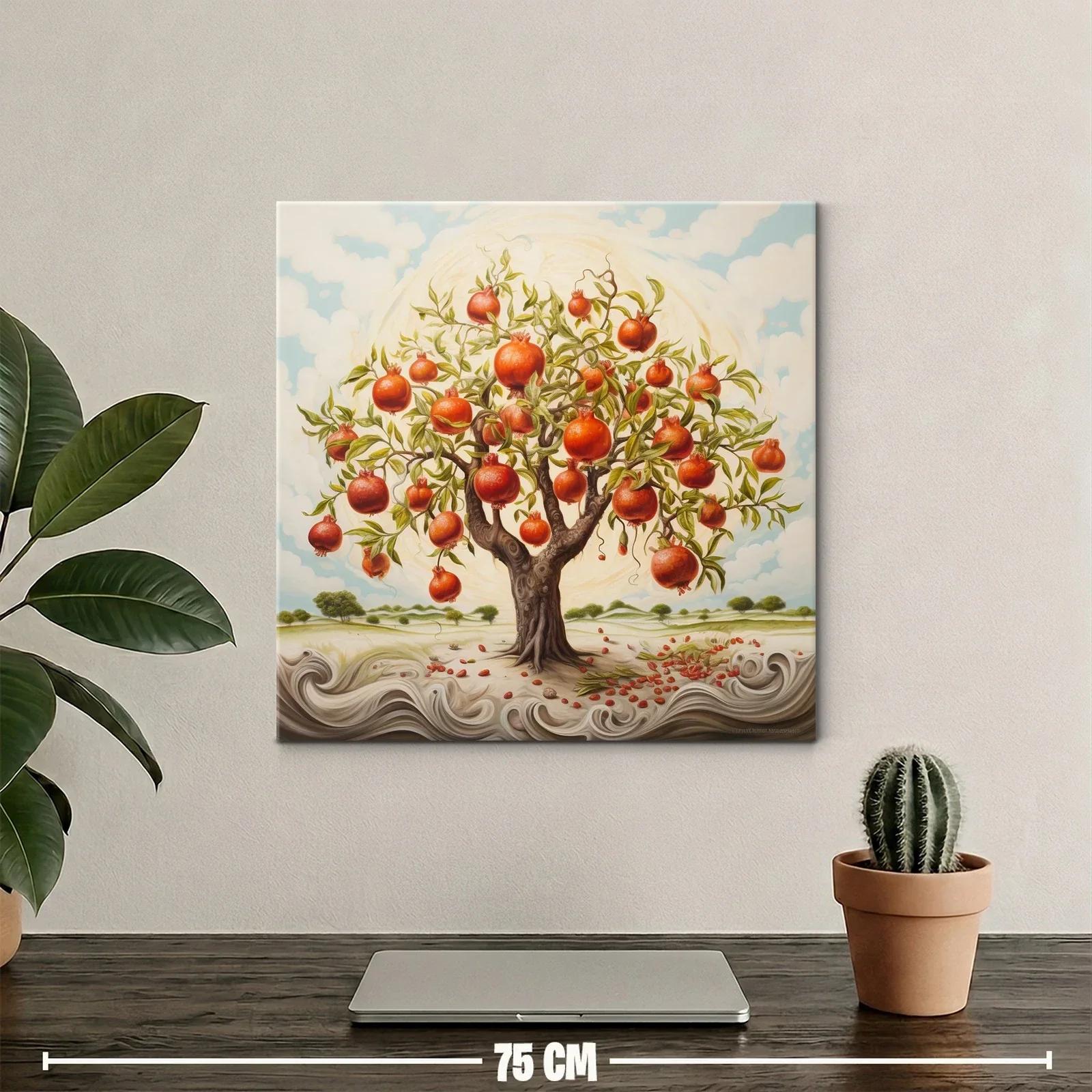 Árbol de granadas en paisaje onírico y vibrante — miniatura 2