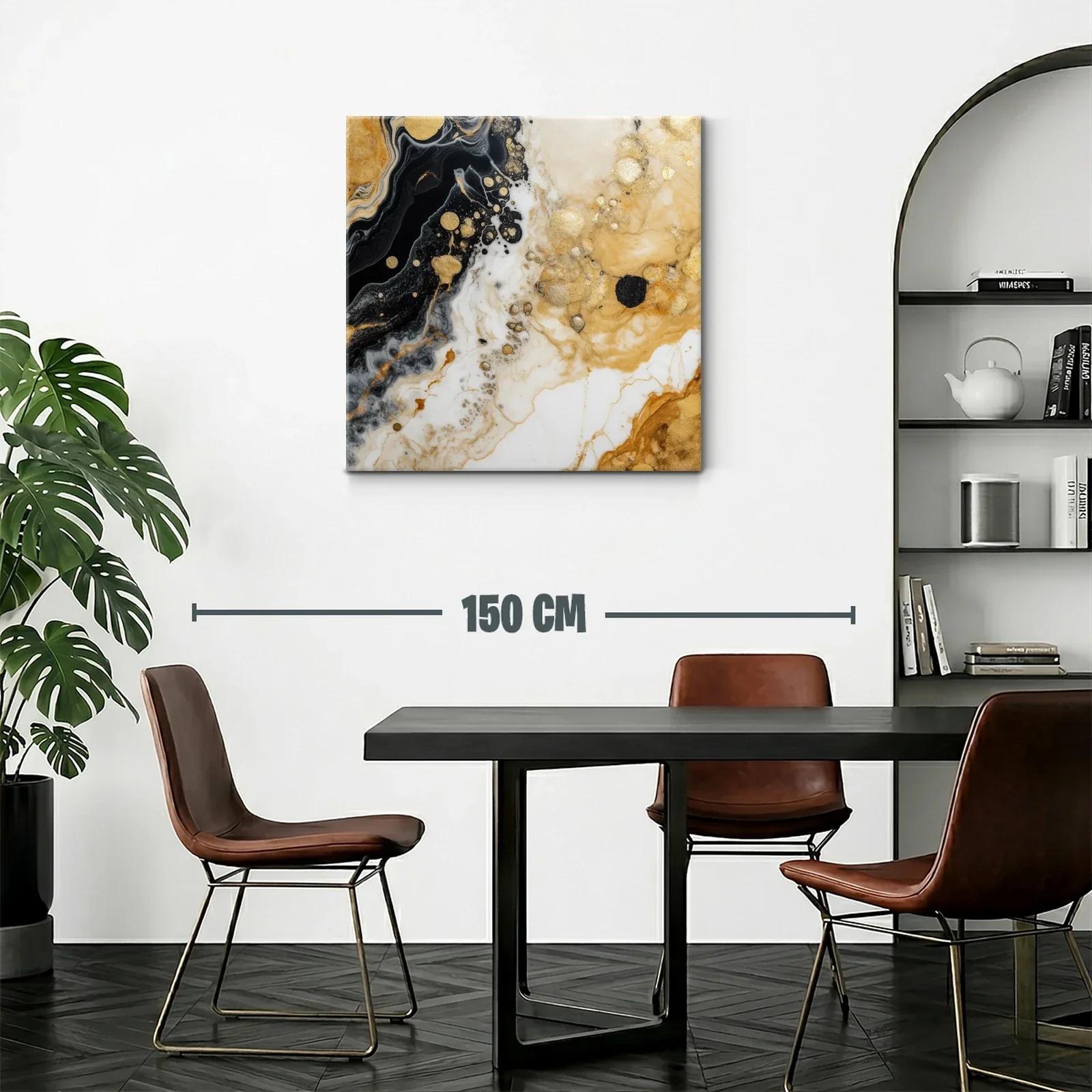 Arte abstracto de vetas doradas y contrastes intensos — miniatura 2