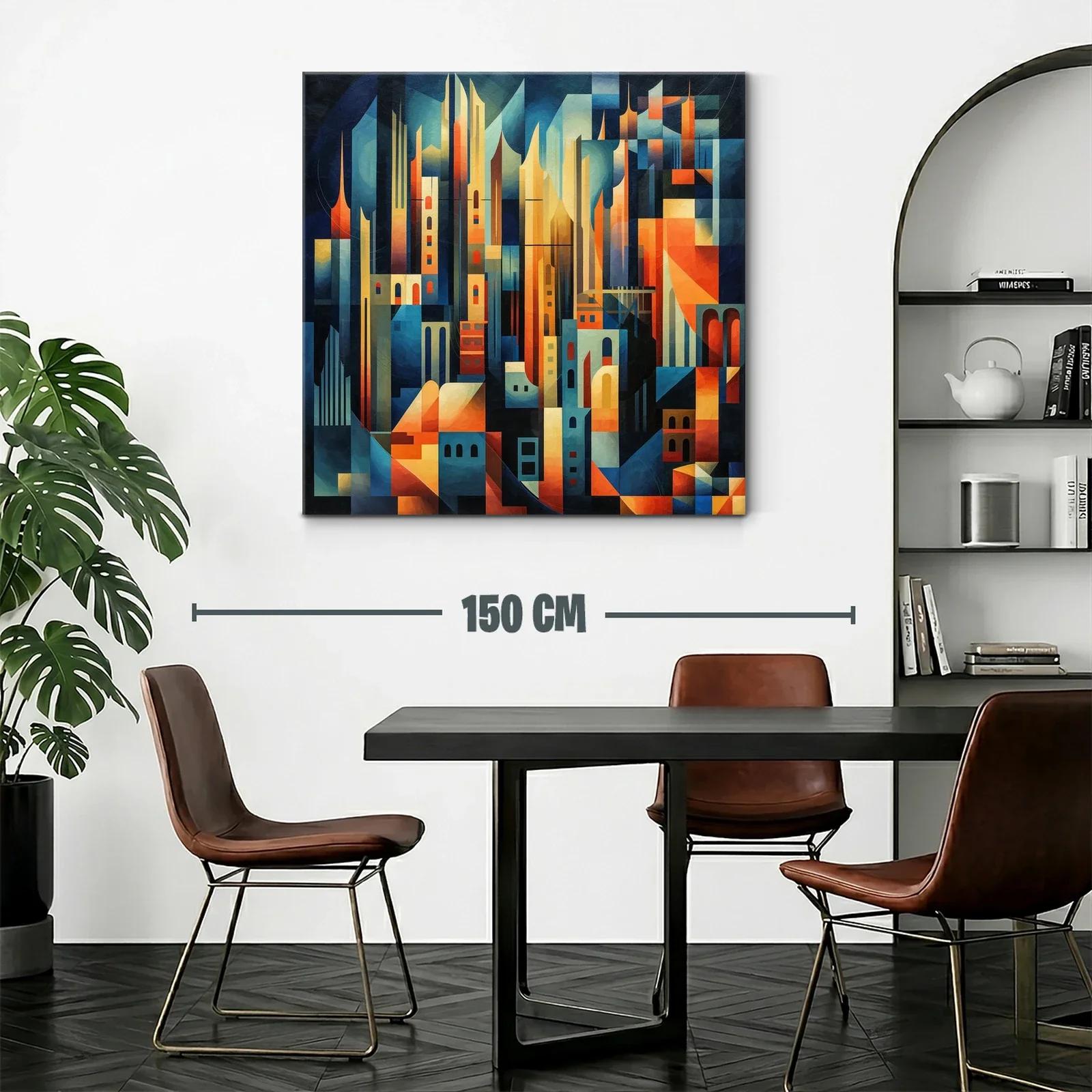 Composición abstracta de ciudad con formas geométricas vibrantes — miniatura 2