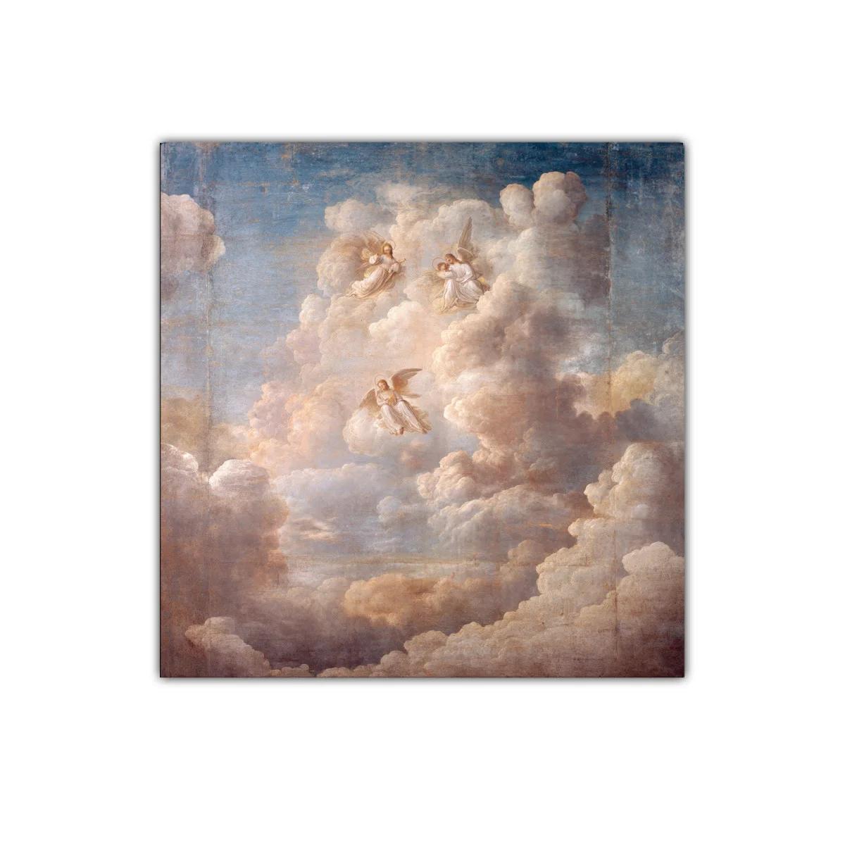 Cuadro decorativo con ángeles entre nubes celestiales — imagen principal