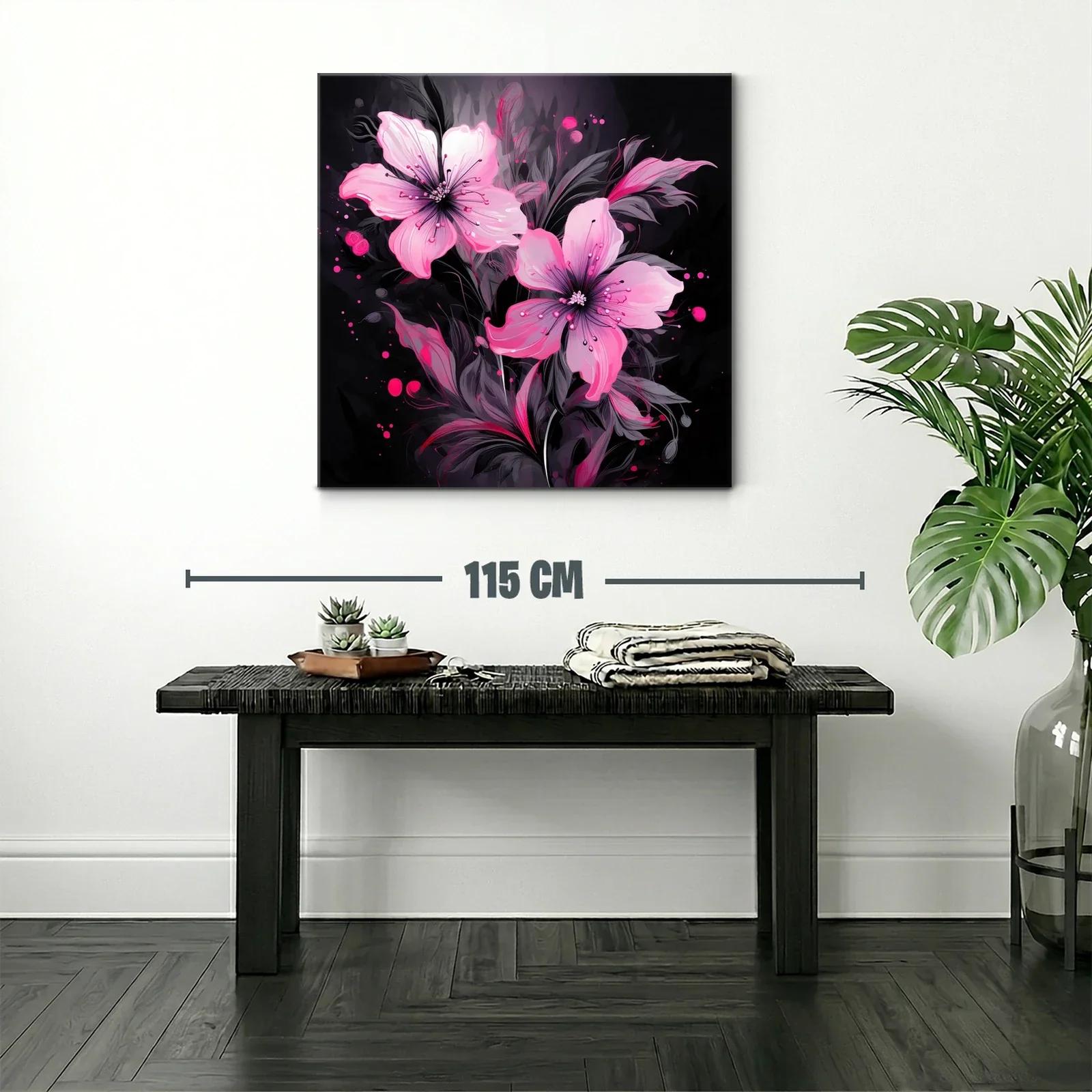 Elegancia floral en tonos rosa sobre fondo oscuro — miniatura 2