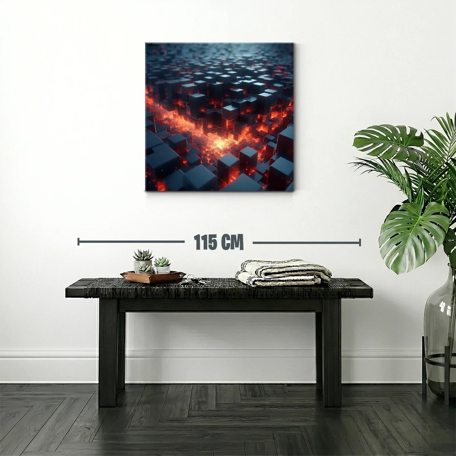 Cuadro urbano futurista con luces de lava incandescentes — miniatura 2