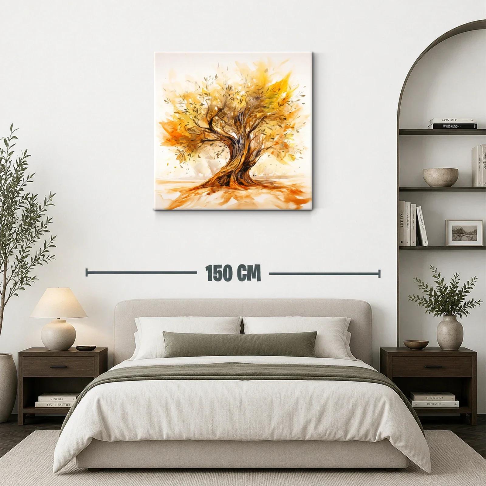 Árbol dorado con ramas entrelazadas y hojas cálidas — miniatura 3
