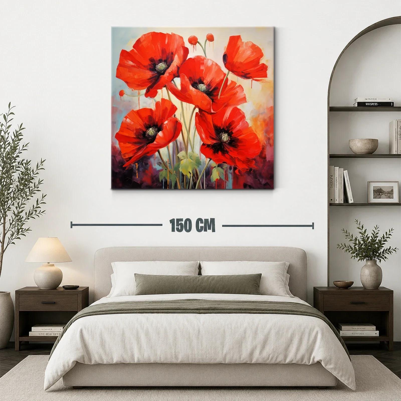 Vibrante composición de amapolas rojas sobre fondo suave — miniatura 3