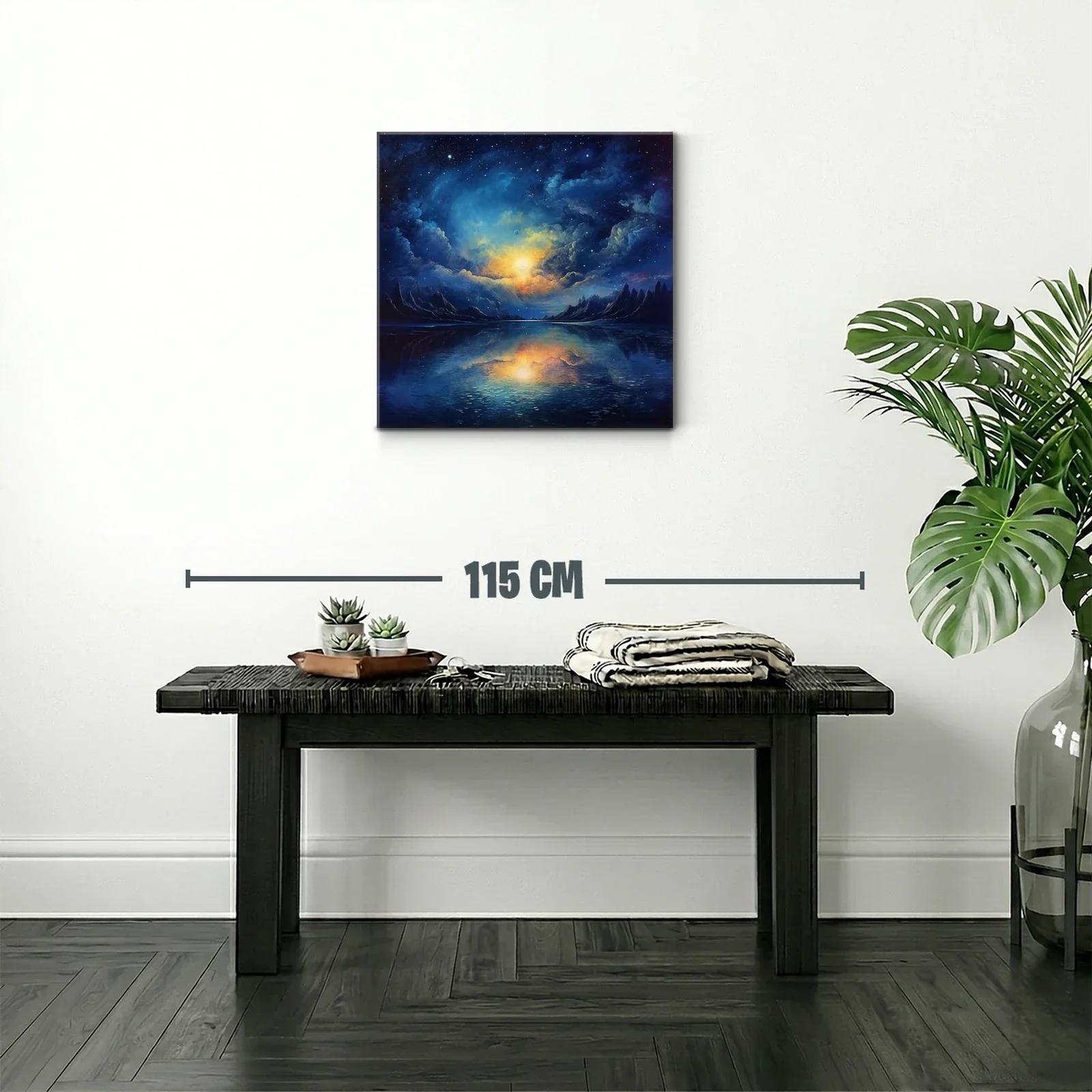 Paisaje celestial con reflejo en agua bajo cielo estrellado — miniatura 2