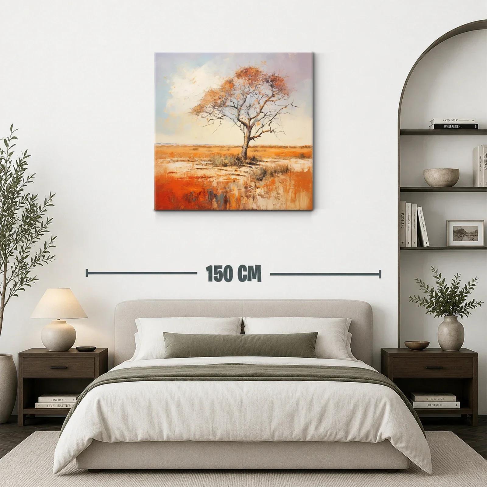 Árbol solitario en paisaje otoñal cálido — miniatura 3