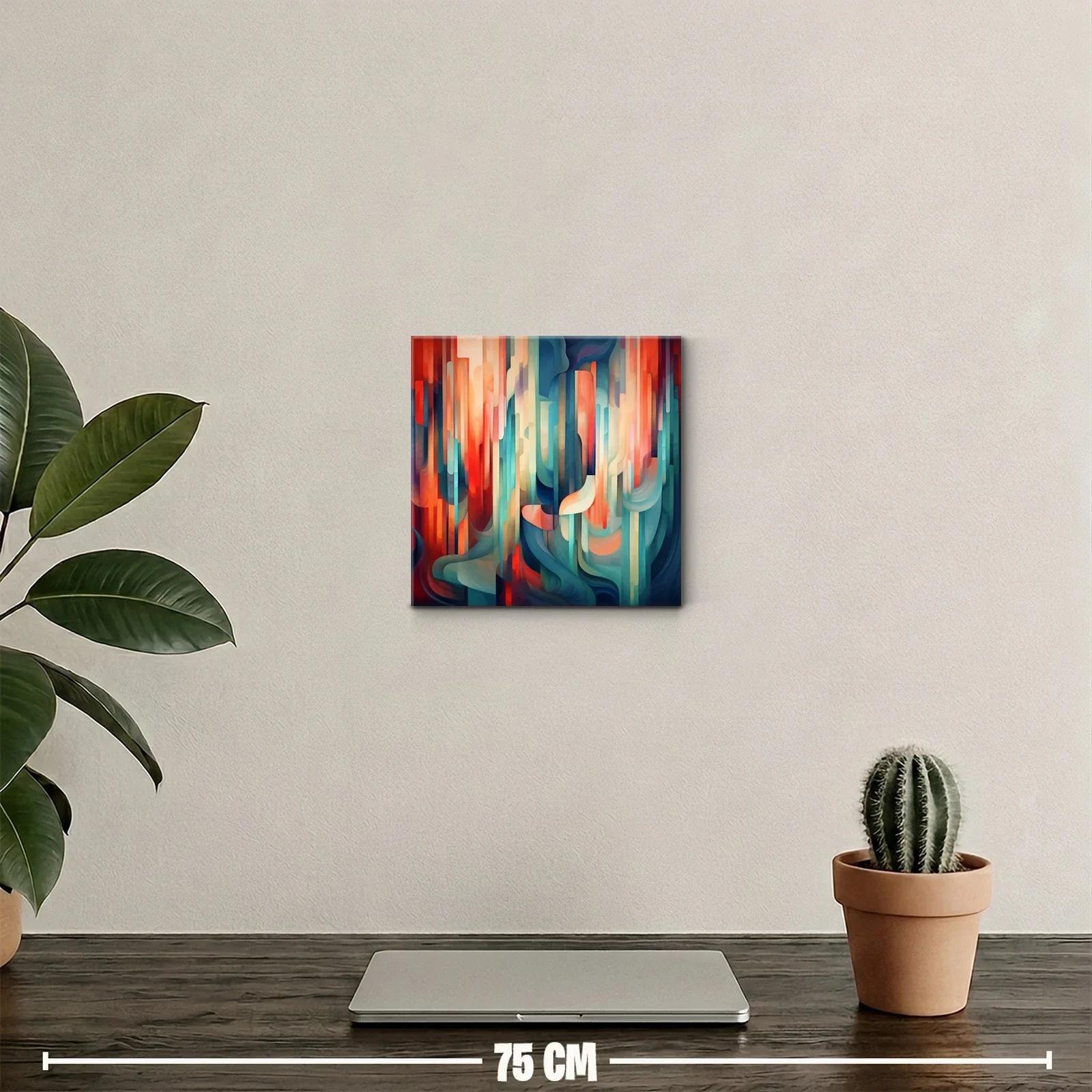 Composición abstracta con líneas verticales y colores vibrantes — miniatura 2