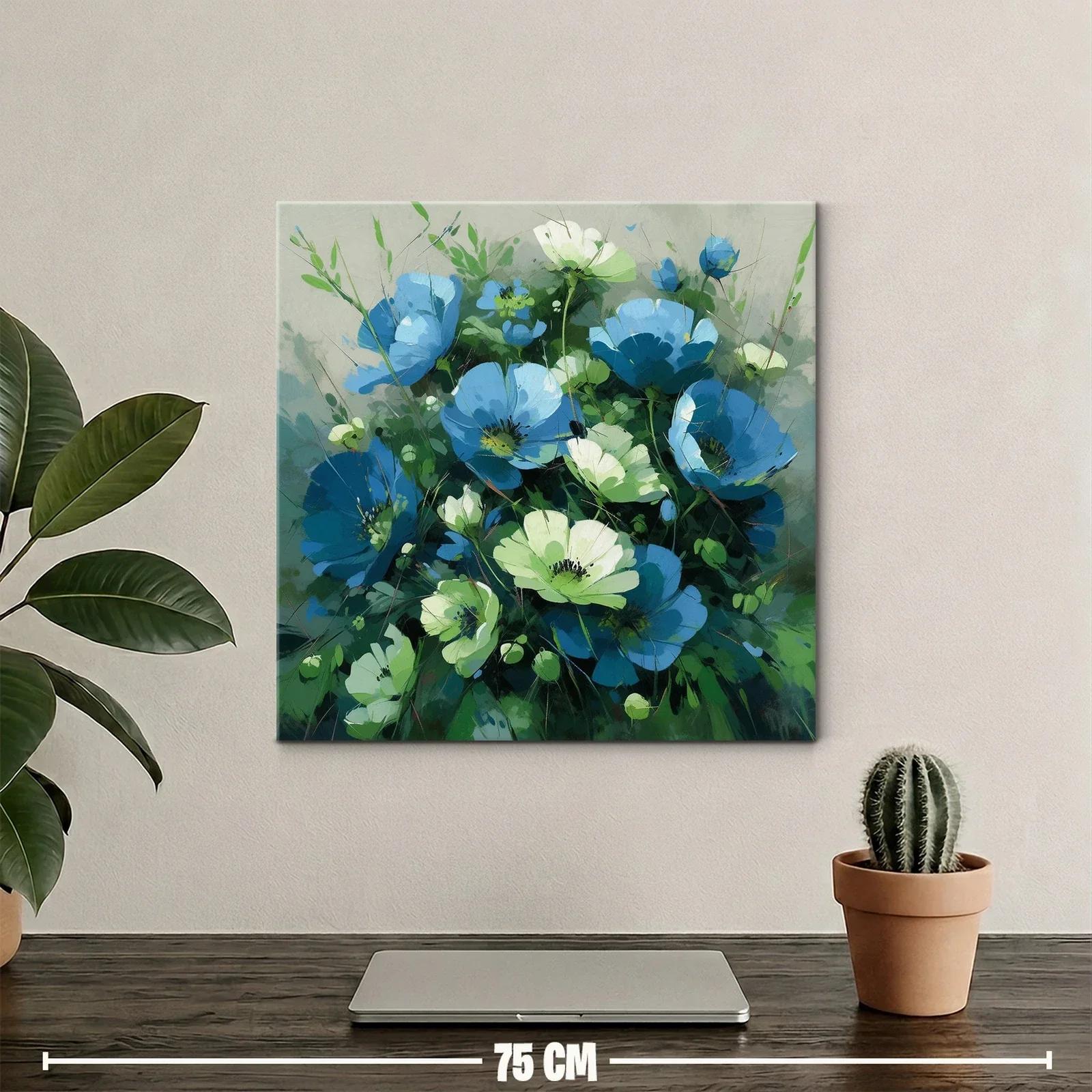 Ramo vibrante de flores azules y verdes en composición natural — miniatura 2