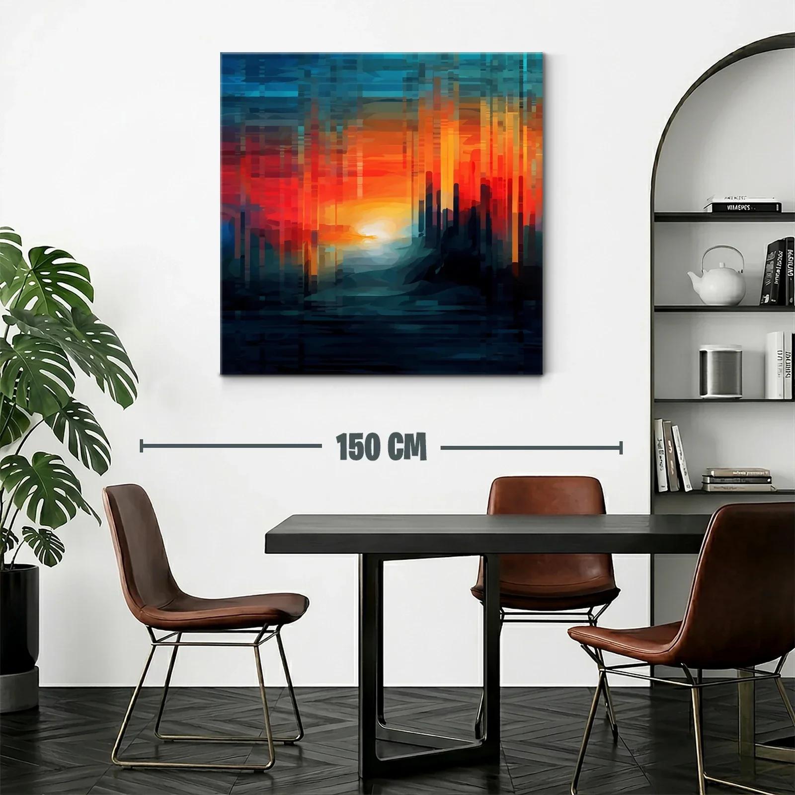 Atardecer abstracto con tonos cálidos y fríos vibrantes — miniatura 2