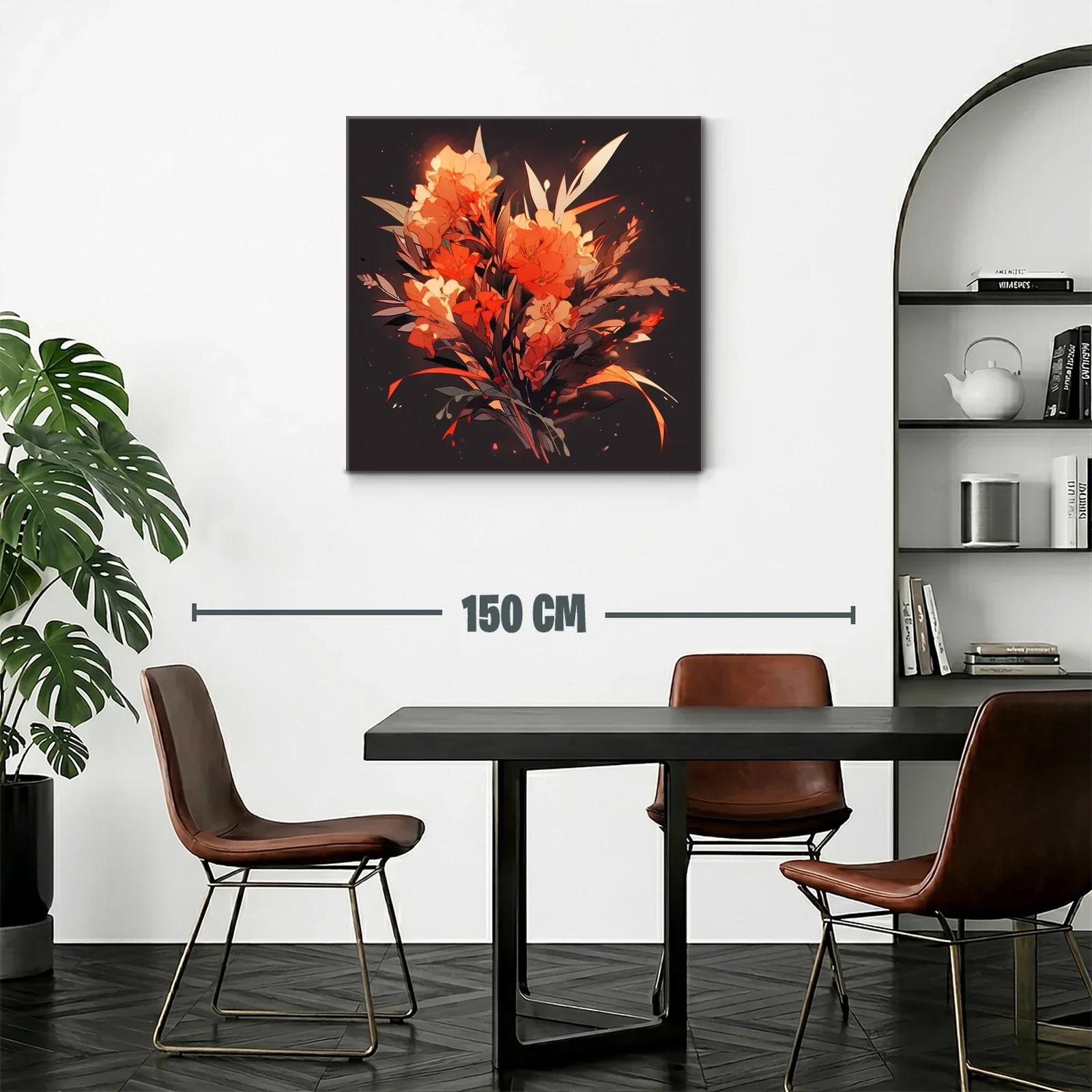 Ramo de flores cálidas sobre fondo oscuro — miniatura 2