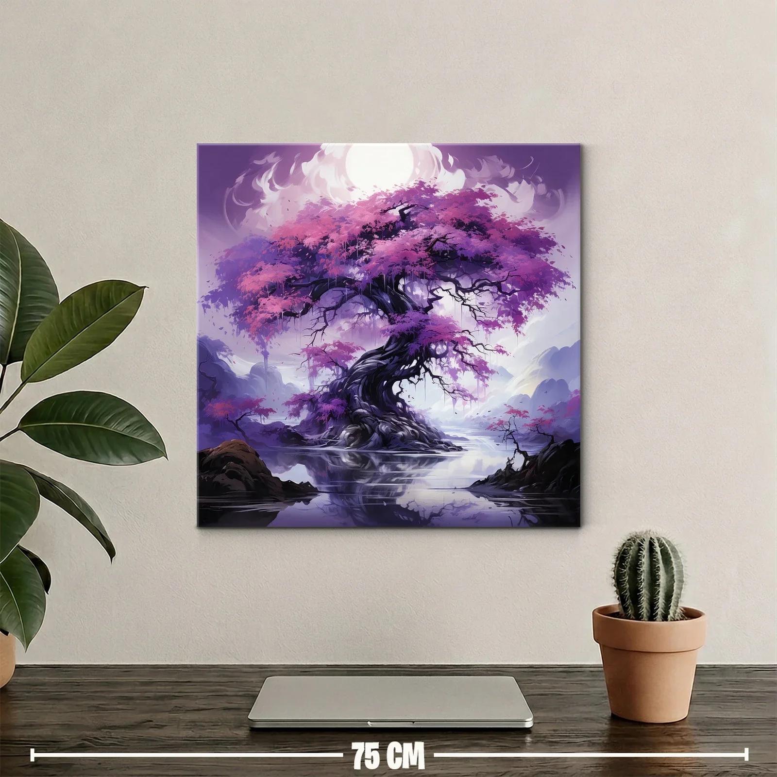 Árbol mágico con brillo en tonos violetas y rosas — miniatura 2