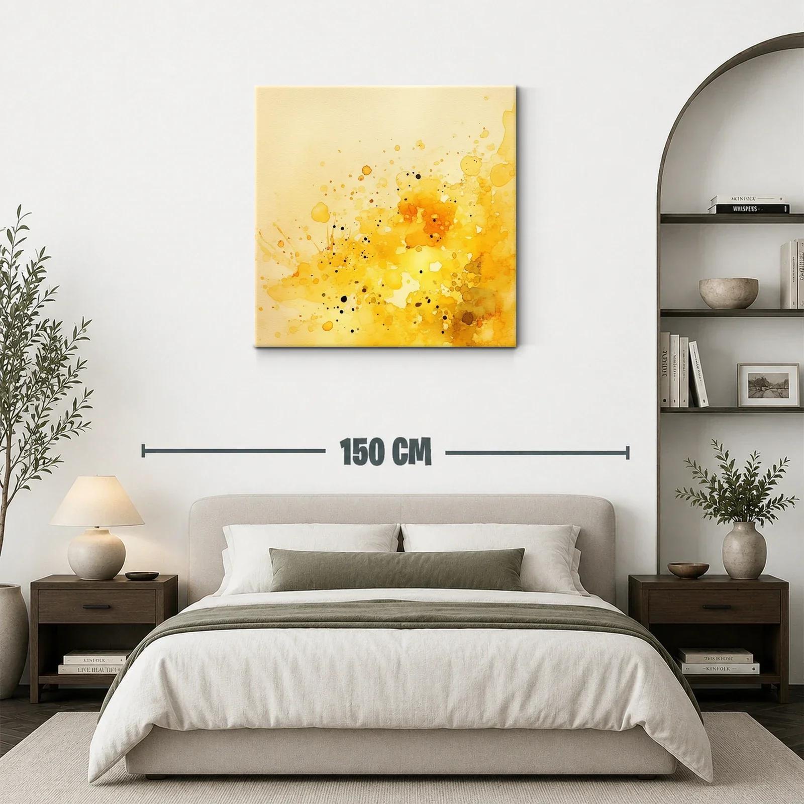 Cuadro abstracto en tonos cálidos y dorados — miniatura 3