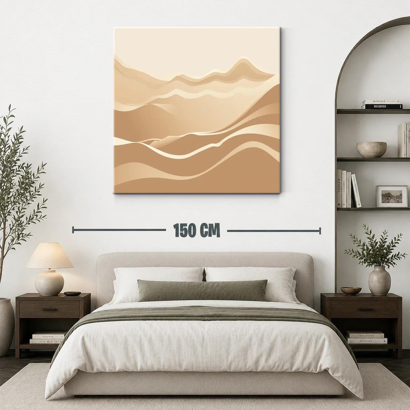 Paisaje abstracto en tonos neutros y formas onduladas — miniatura 3