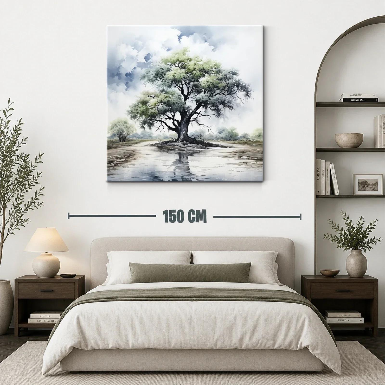 Árbol solitario con reflejo en aguas tranquilas — miniatura 3