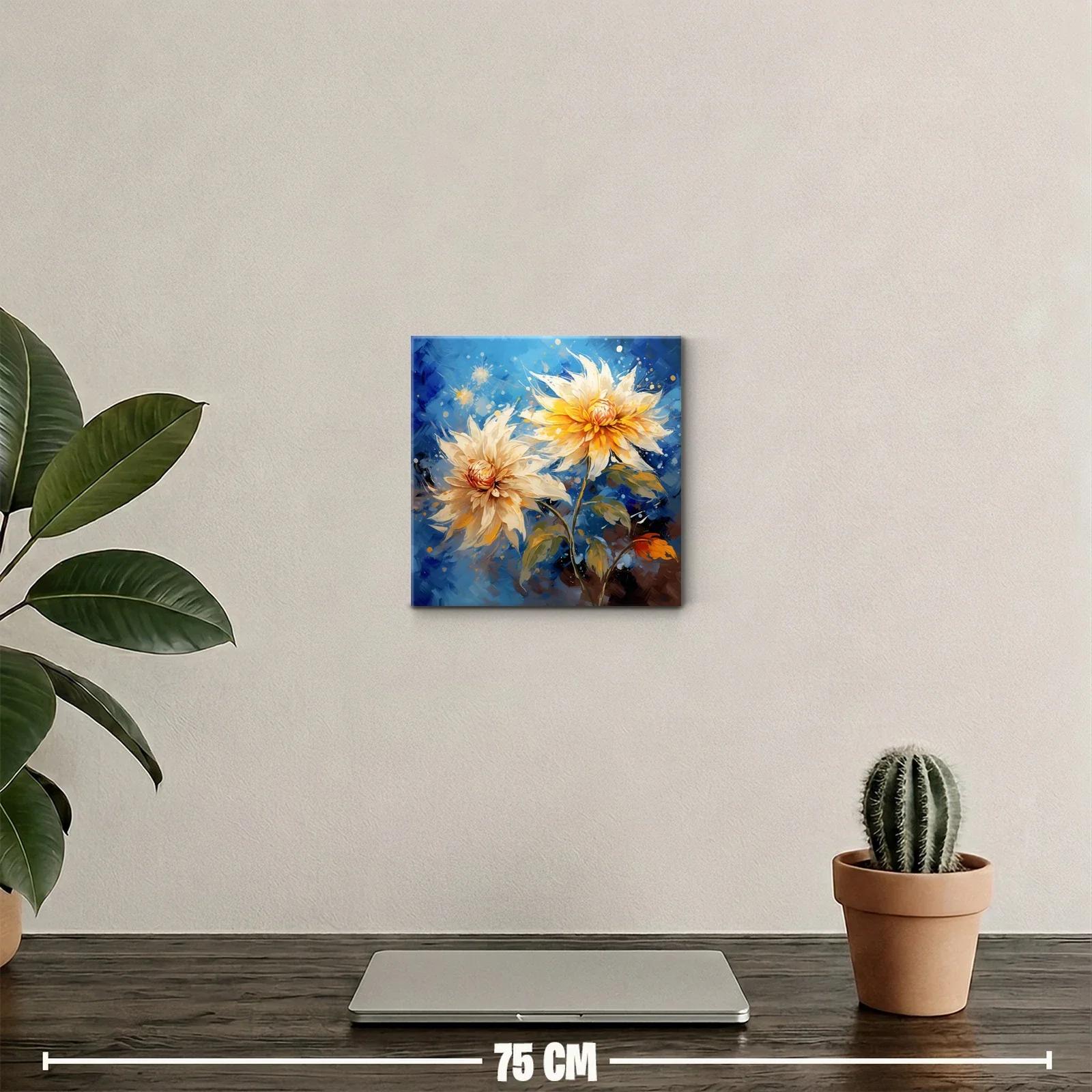 Flores luminosas en vibrantes tonos cálidos y fríos — miniatura 2