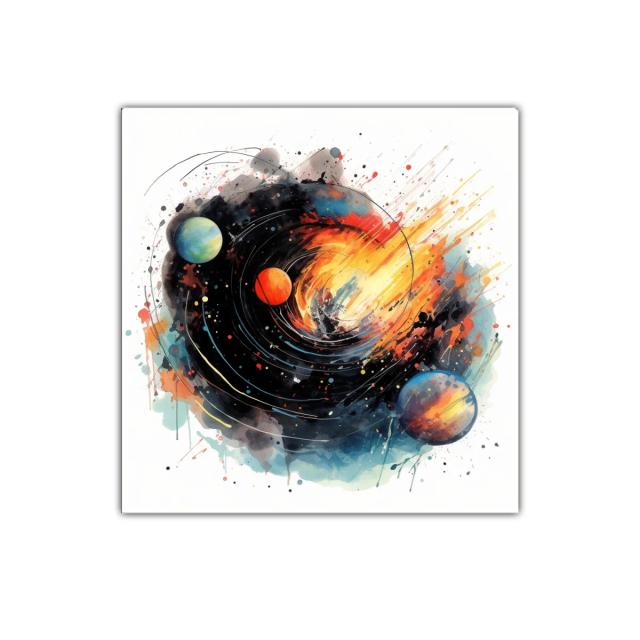 Explosión Cósmica con Planetas en Movimiento