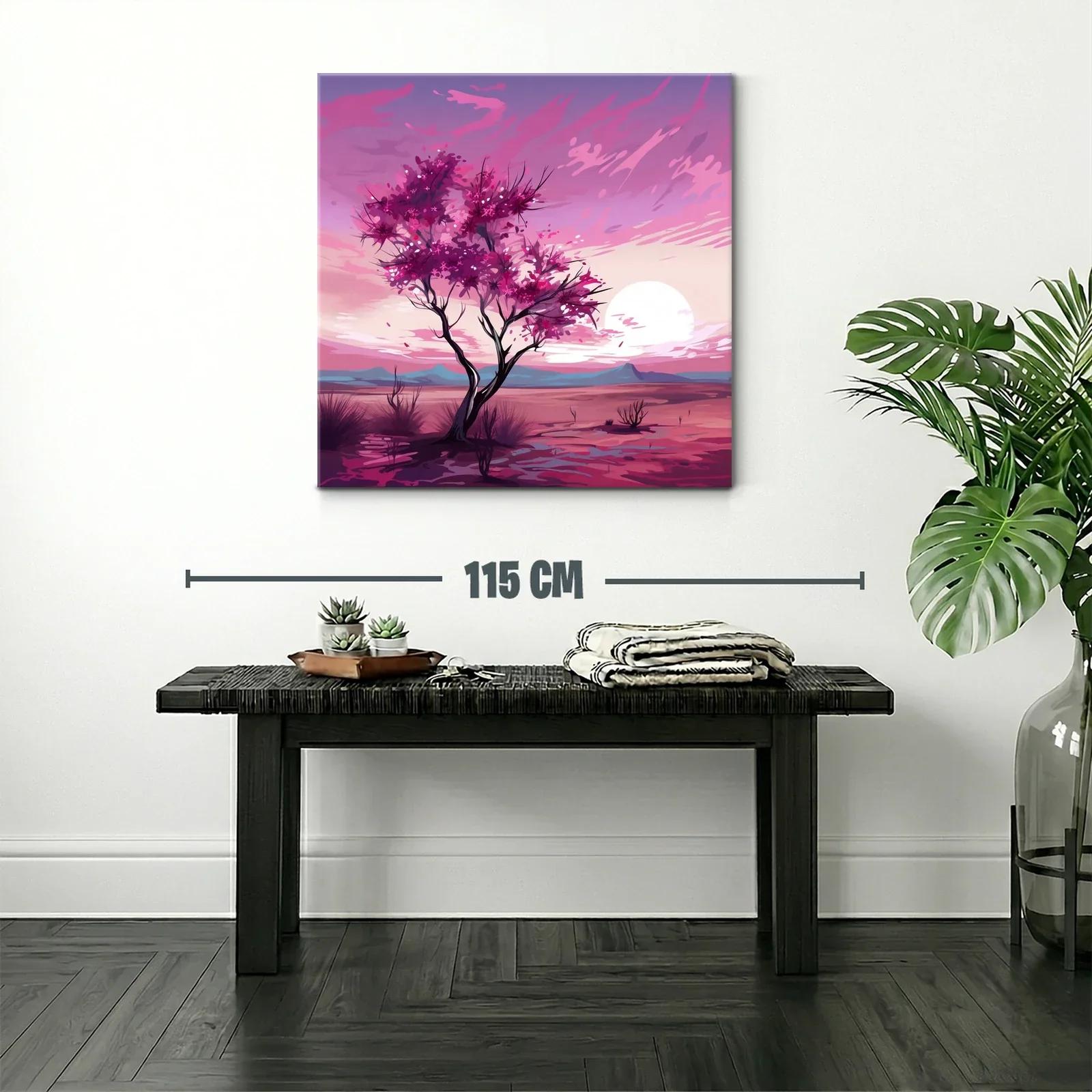 Atardecer en árbol florido con tonos cálidos y vibrantes — miniatura 2