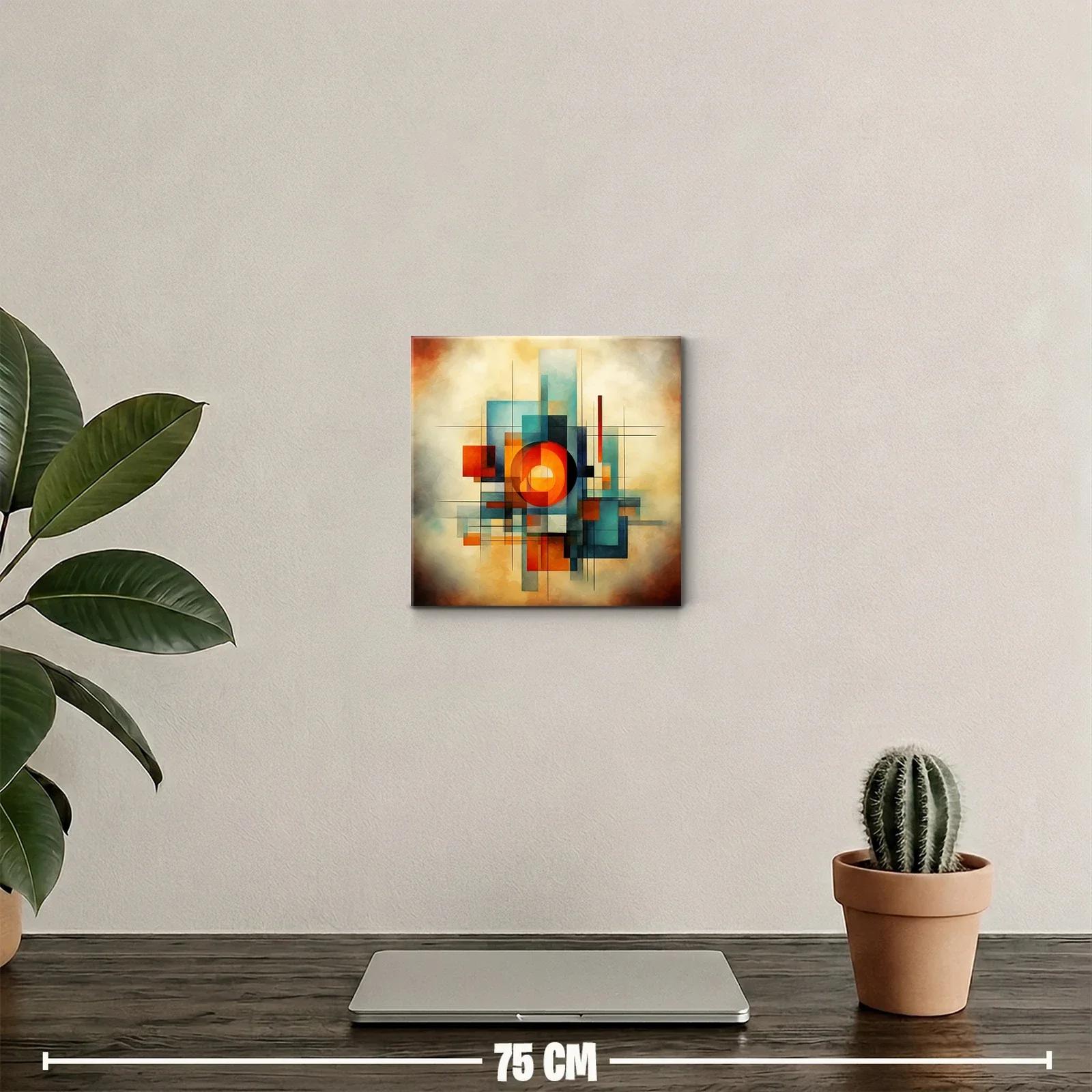 Composición geométrica con colores cálidos y fríos equilibrados — miniatura 2