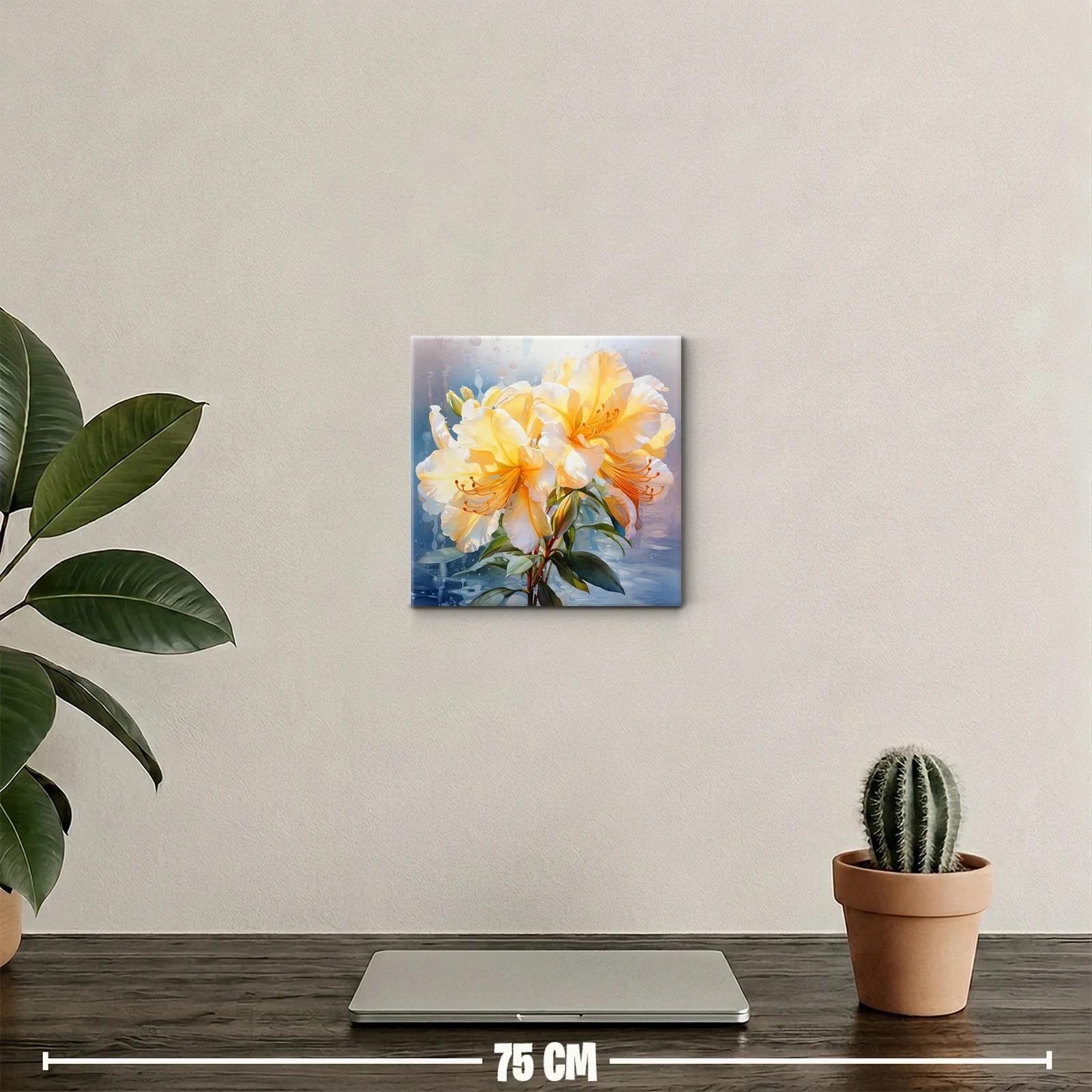 Cuadro floral con delicadas flores amarillas y fondo suave — miniatura 2