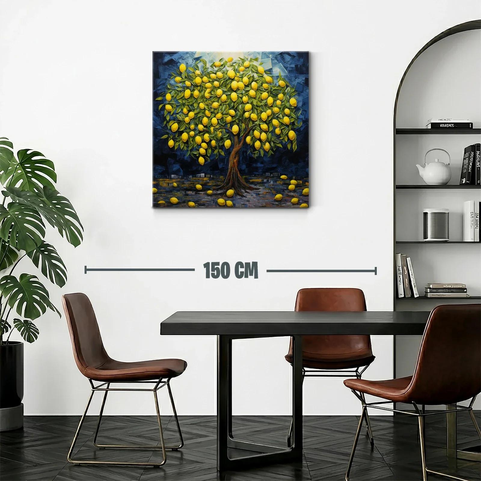 Árbol cargado de limones en tono vibrante azul noche — miniatura 2