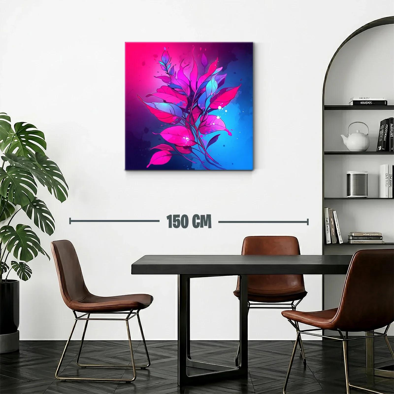 Composición vibrante de hojas en tonos fucsia y azul — miniatura 2