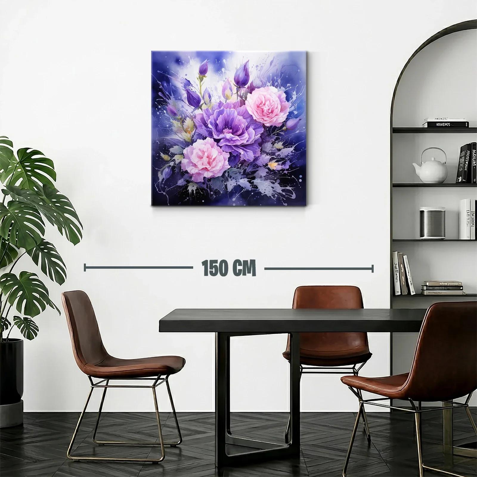 Ramo de flores en tonos violetas y rosa pastel — miniatura 2