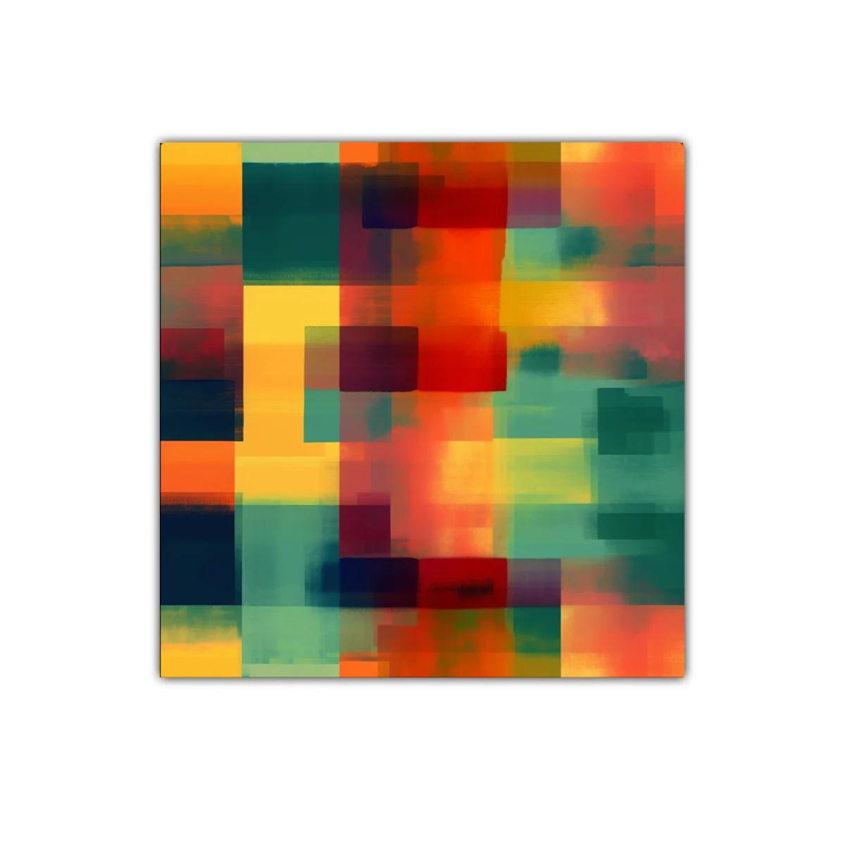 Cuadro abstracto de colores vibrantes y formas geométricas — imagen principal