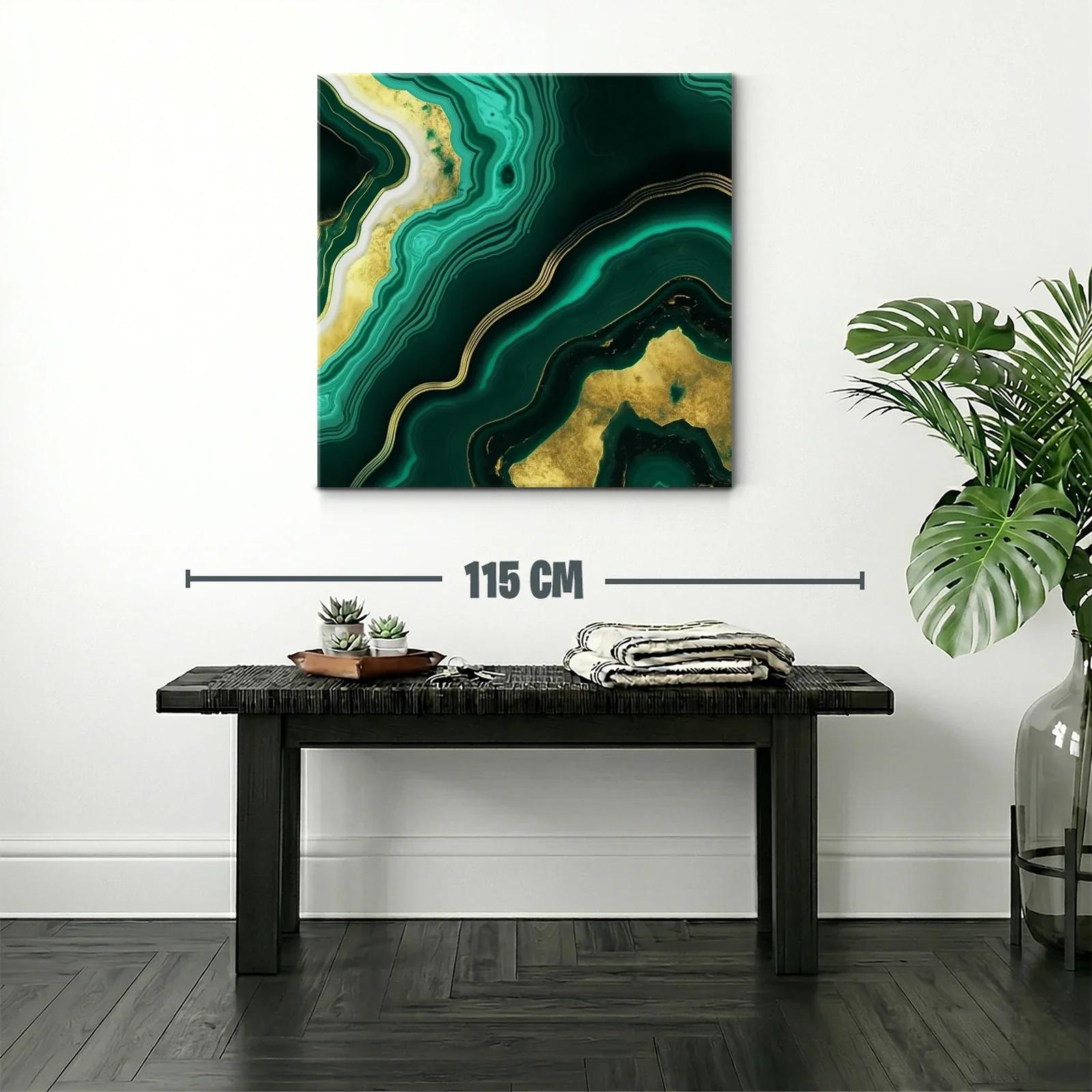 Diseño abstracto tonos verdes con detalles dorados elegantes — miniatura 2