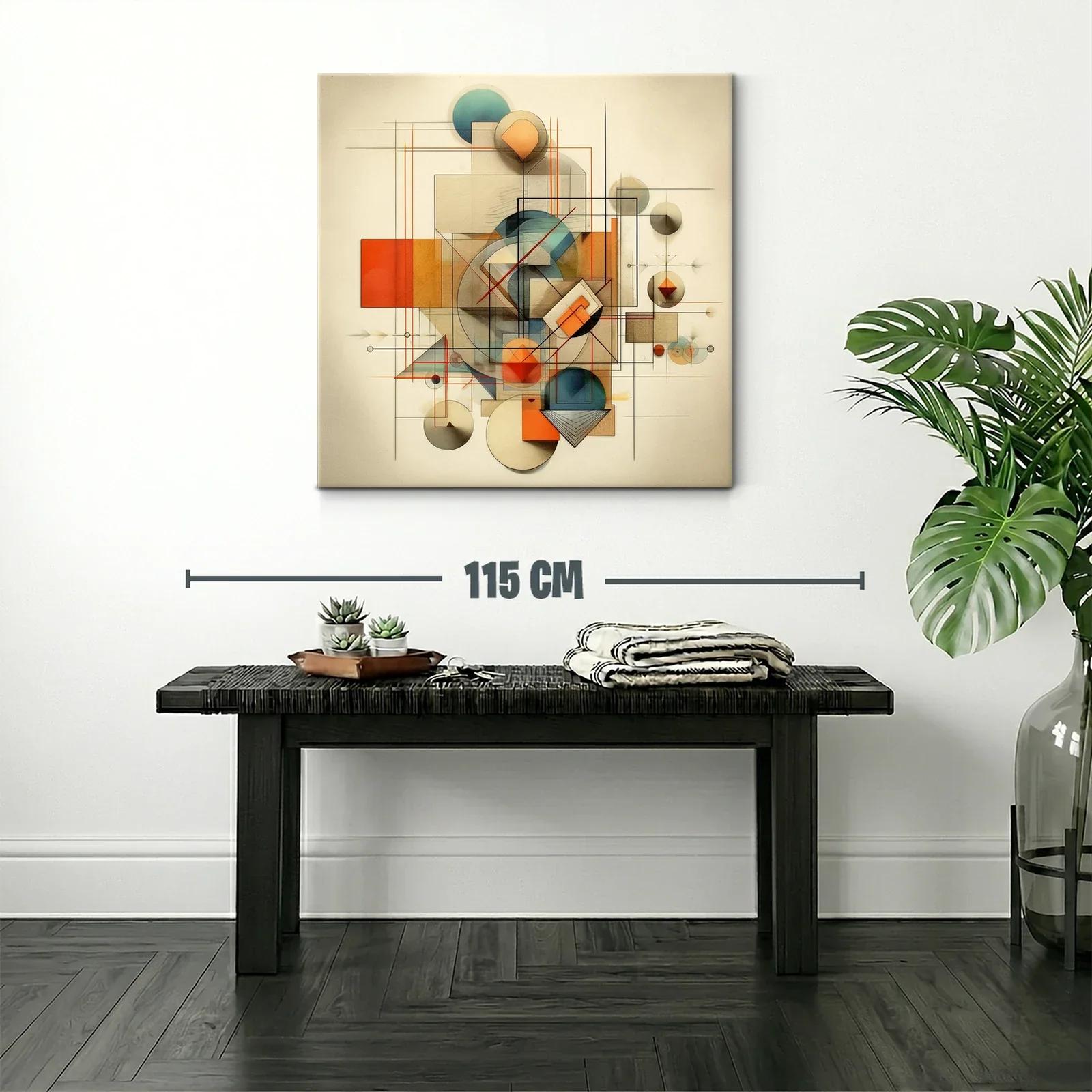 Composición geométrica moderna con tonos cálidos y fríos — miniatura 2