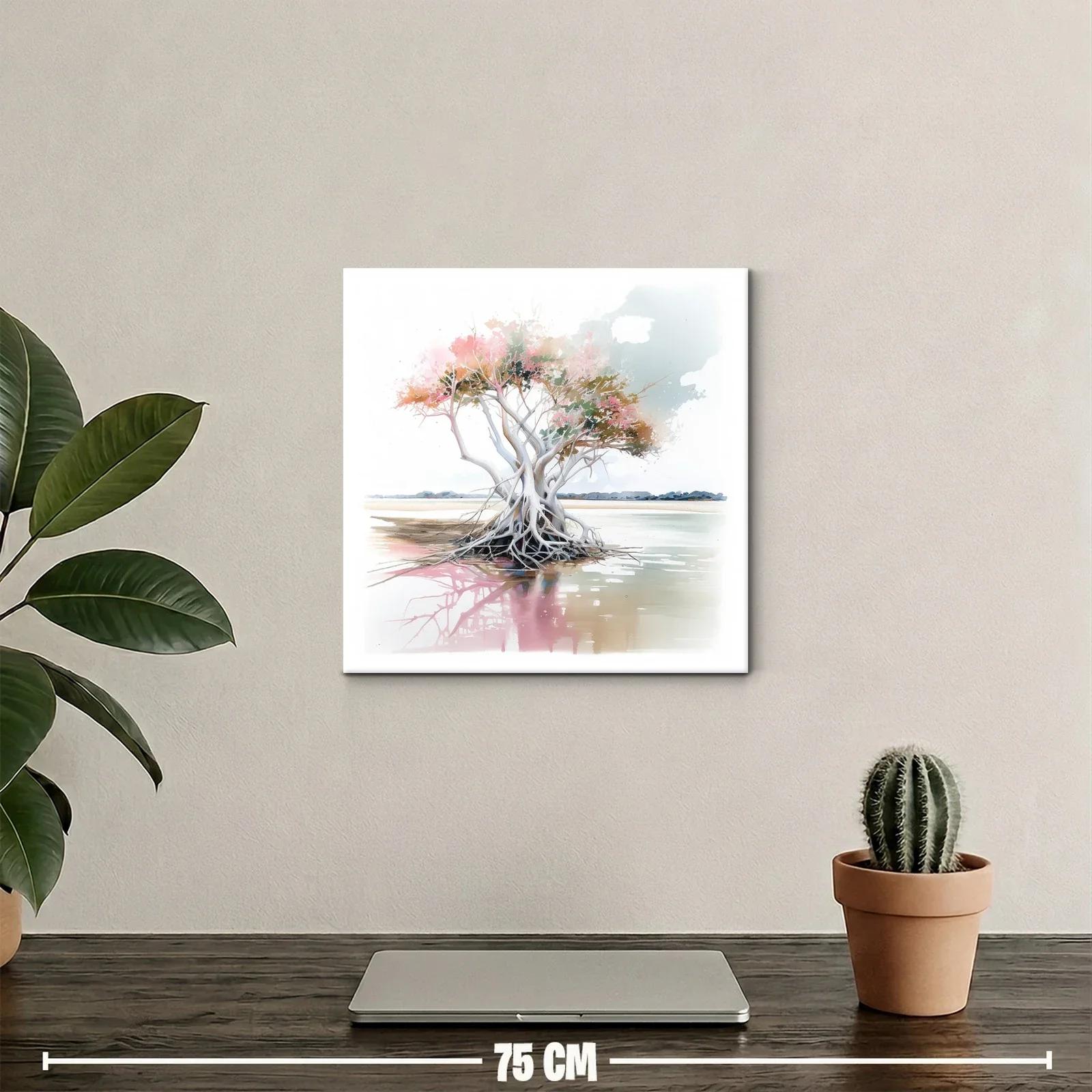 Árbol solitario con tonos suaves y reflejos acuáticos — miniatura 2