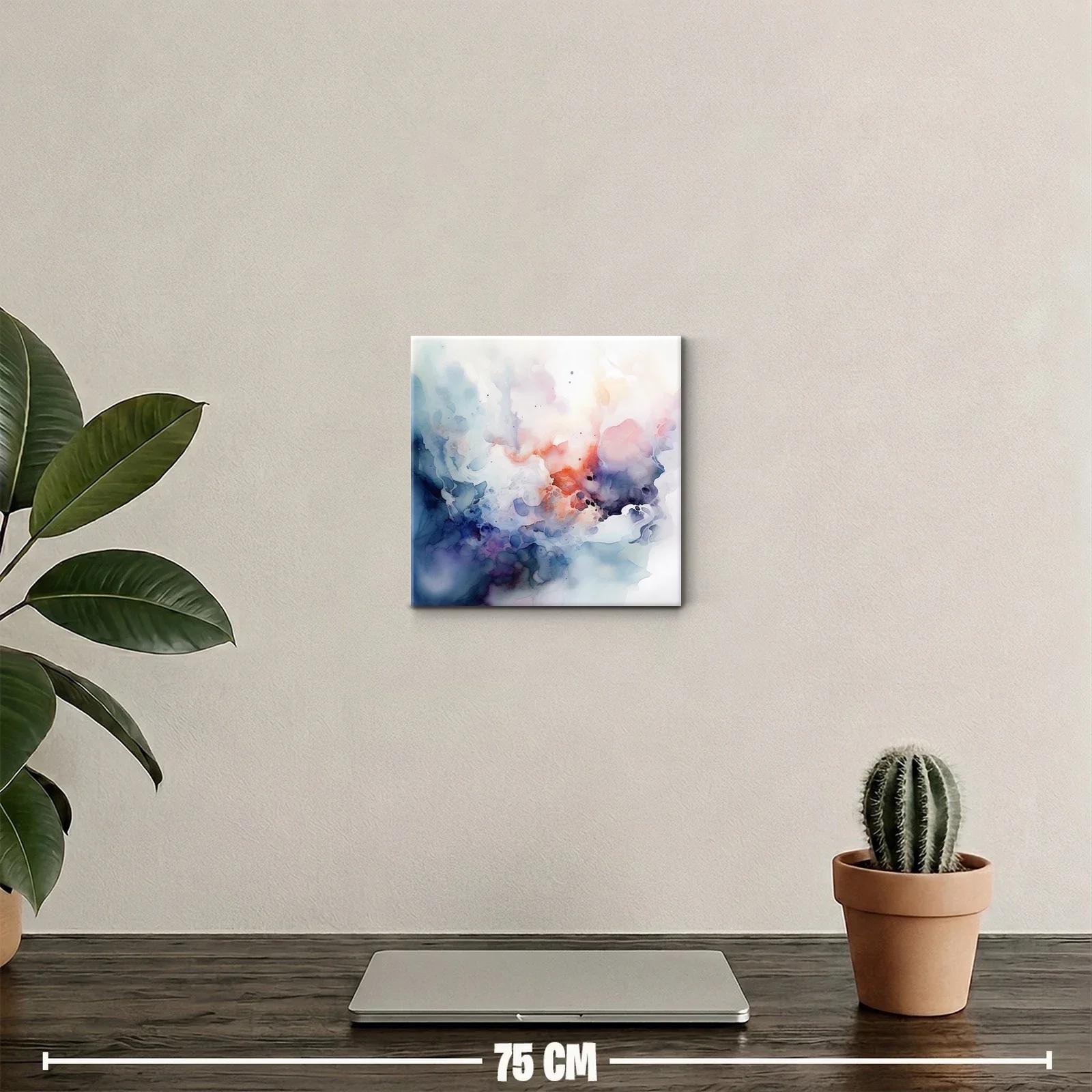 Cuadro abstracto con tonos suaves y vibrantes — miniatura 2