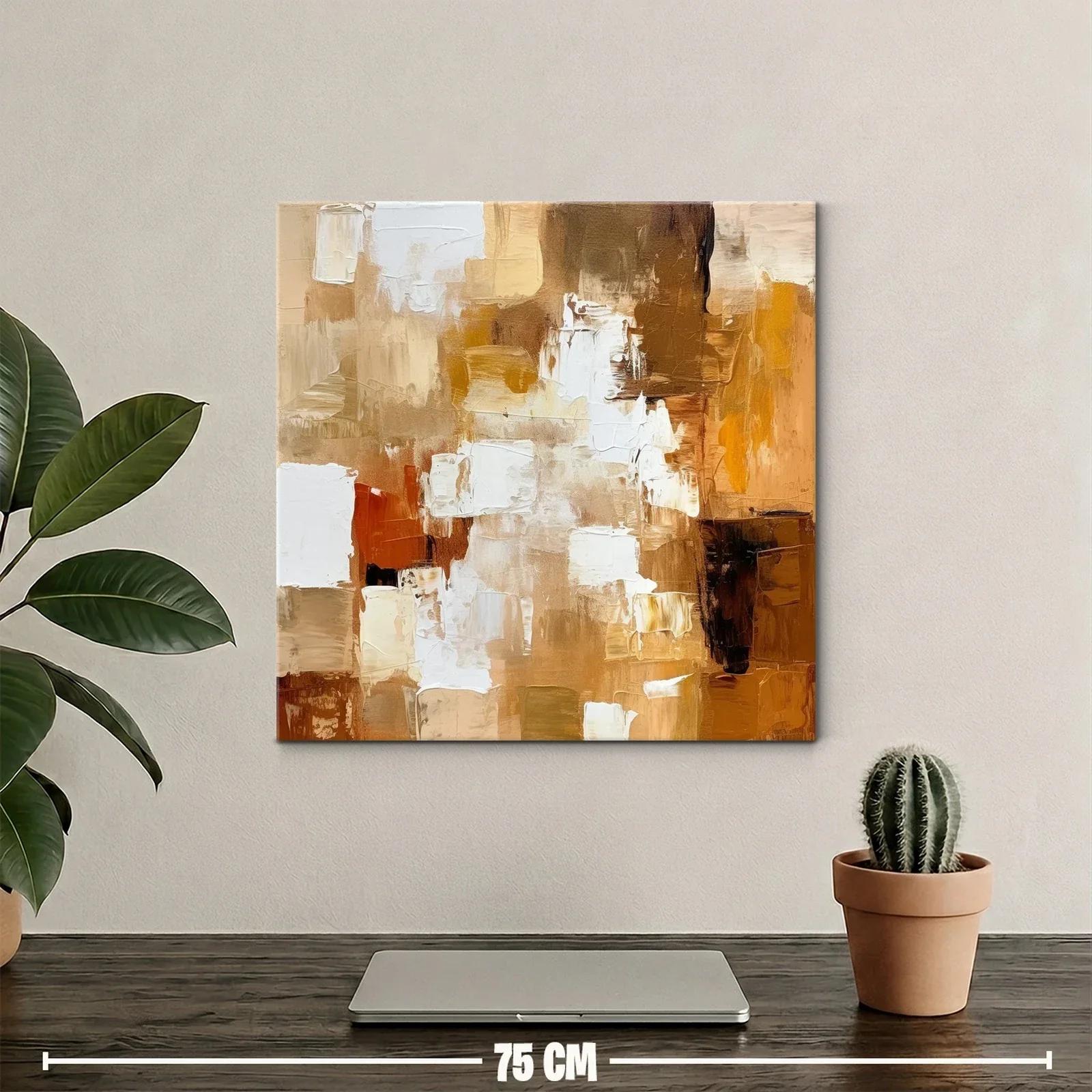 Cuadro abstracto en tonos cálidos marrones y beige — miniatura 2