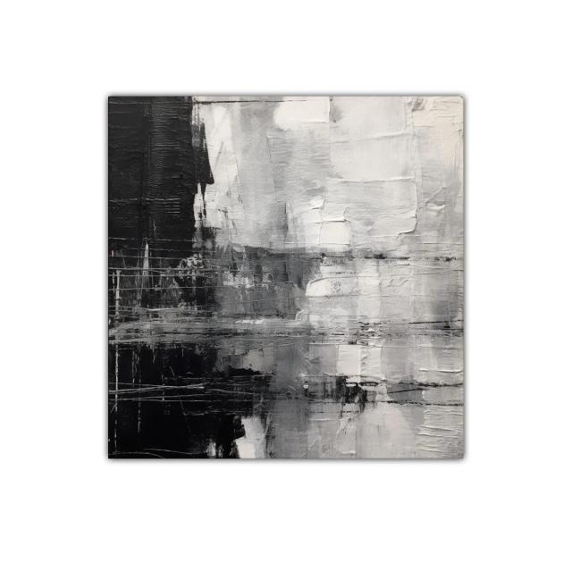 Cuadro abstracto en escala de grises para decoración moderna
