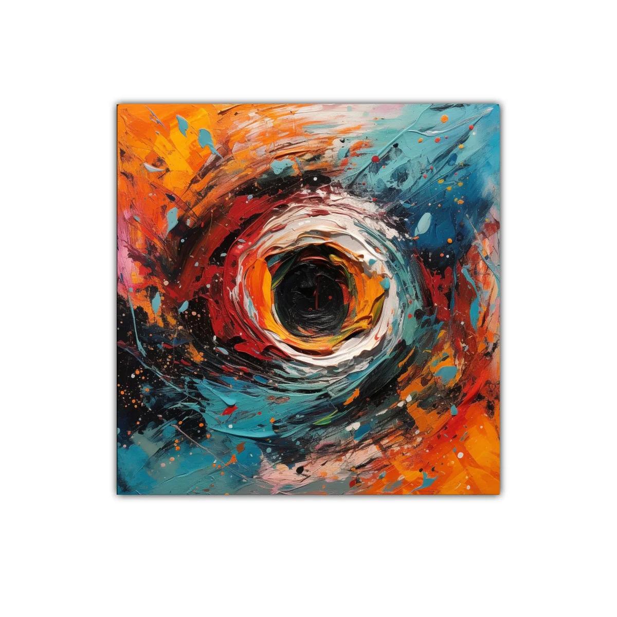 Cuadro abstracto con remolino de colores vibrantes