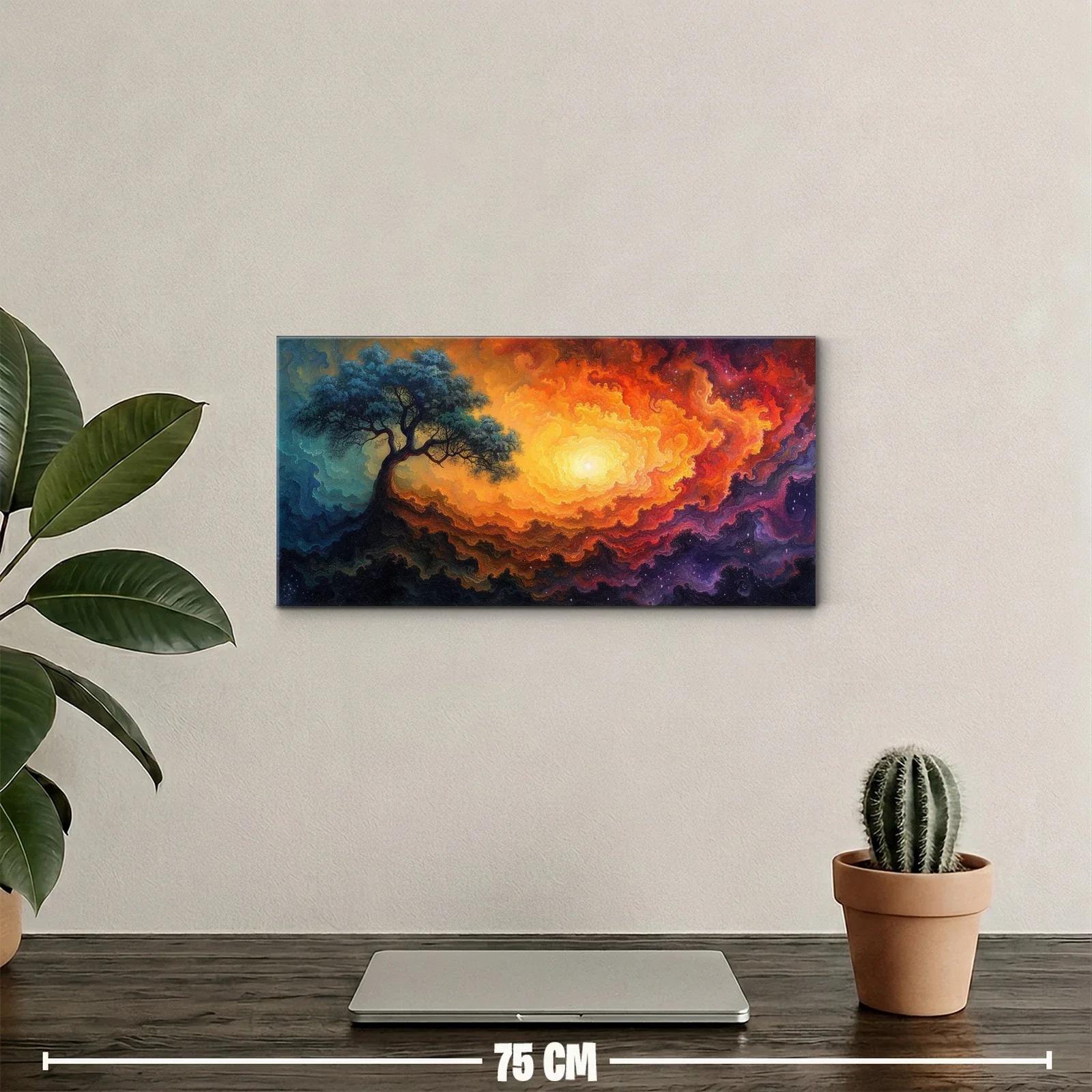 Cuadro árbol solitario con resplandor celestial — miniatura 2