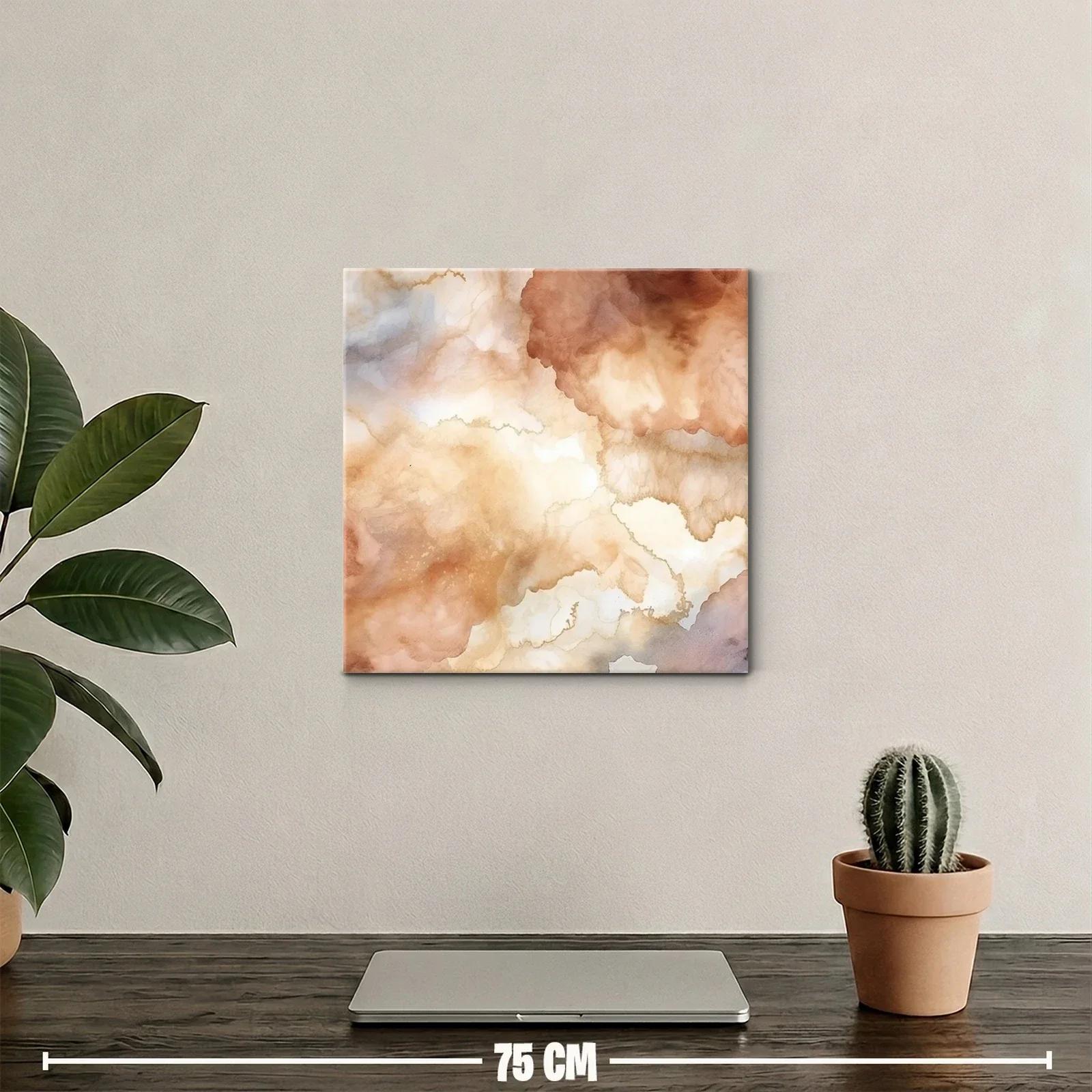 Cuadro abstracto en tonos tierra cálidos y suaves — miniatura 2