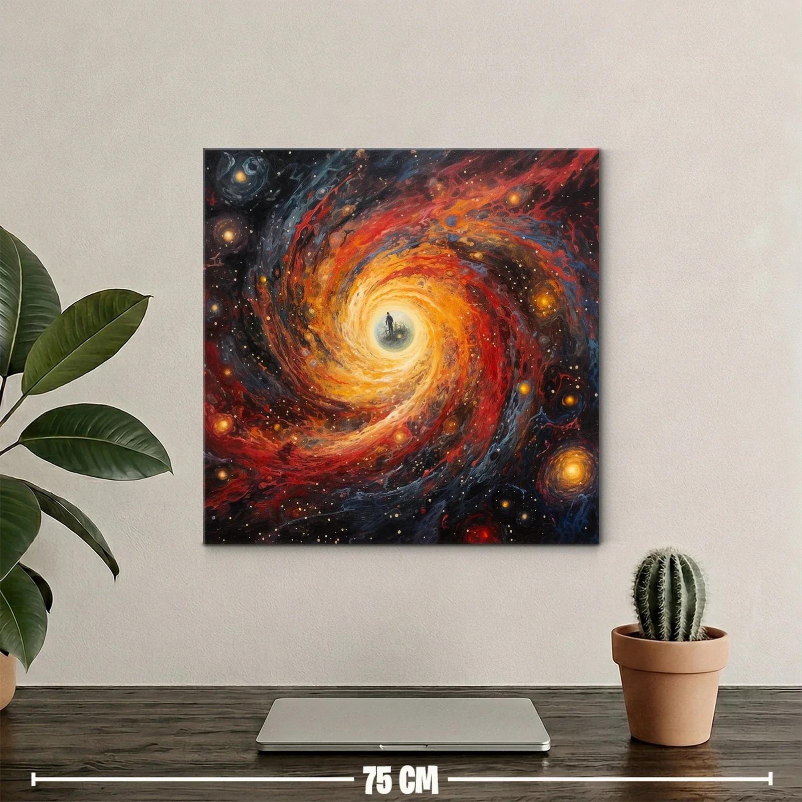 Espiral cósmica con silueta en el centro brillante — miniatura 2