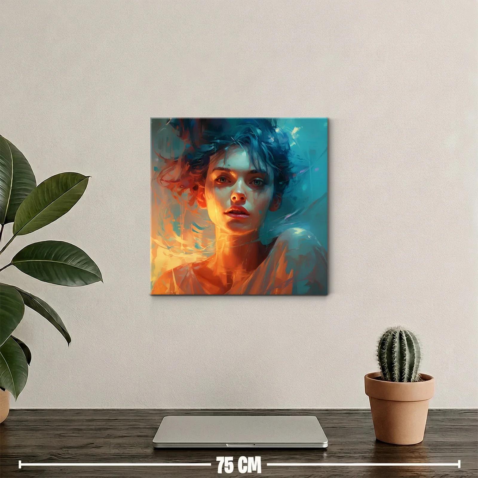 Retrato vibrante de mujer con luz cálida y fría — miniatura 2