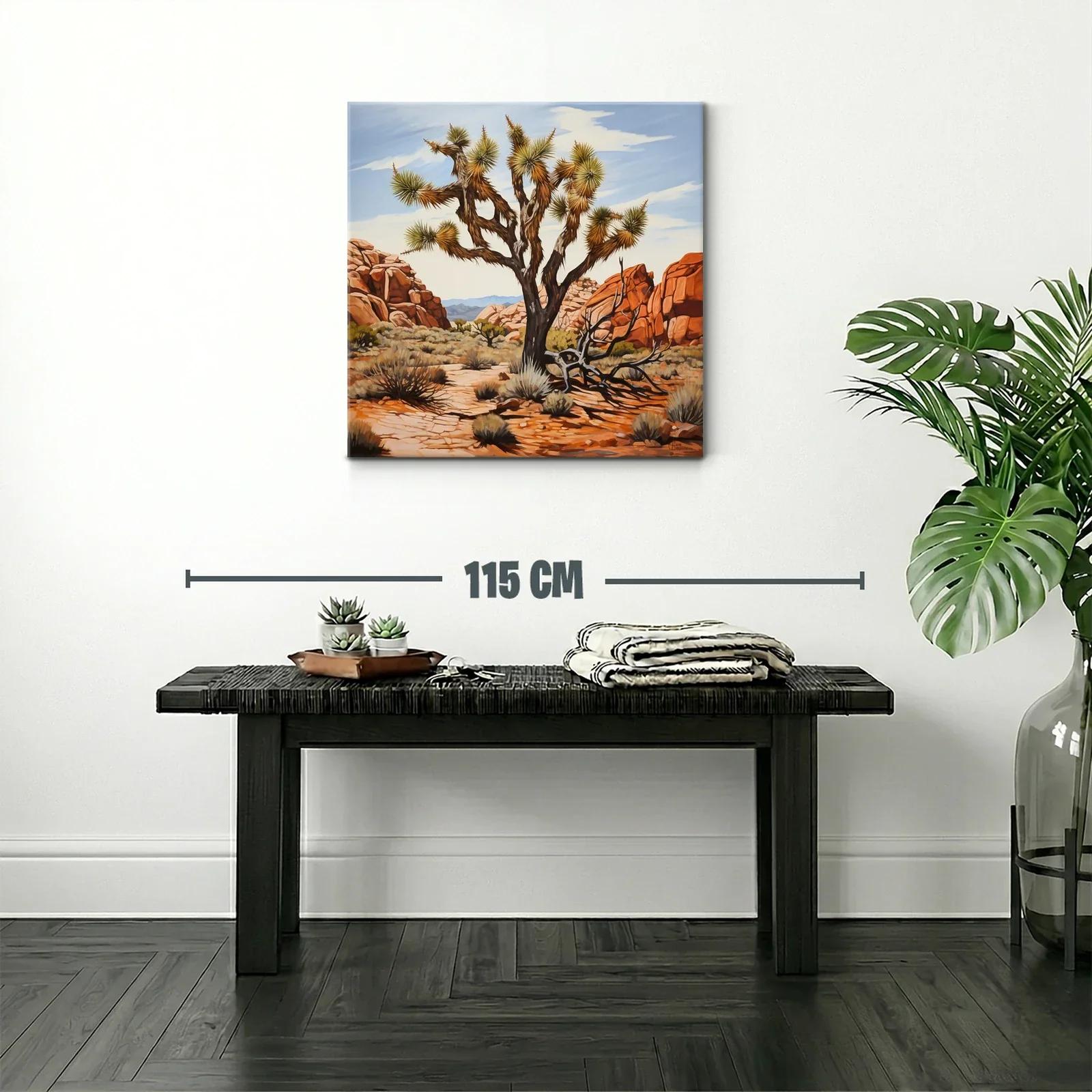 Paisaje árido con árbol solitario y rocas rojizas — miniatura 2