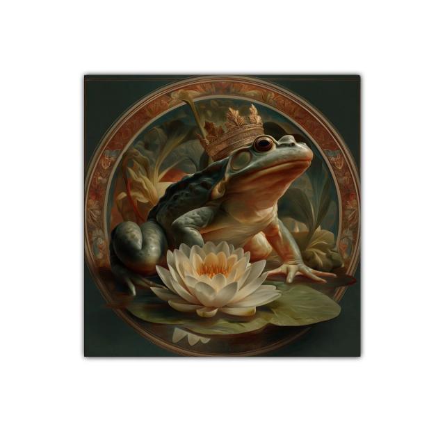 Rana Coronada entre Loto y Naturaleza Mística