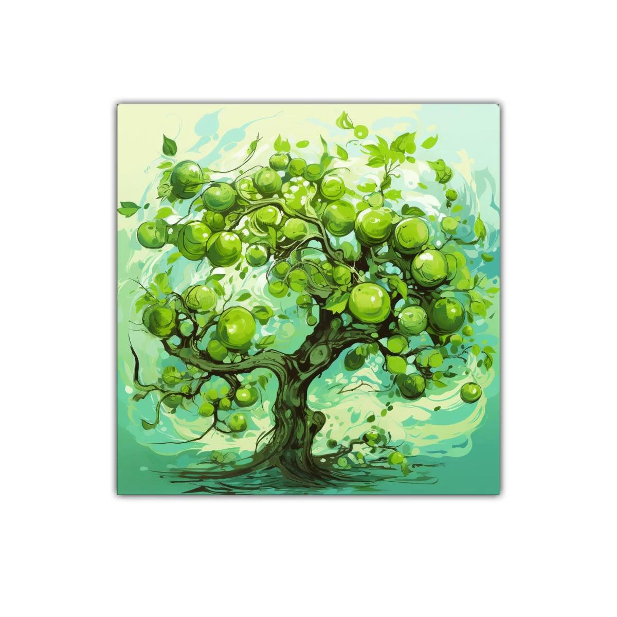 Cuadro decorativo árbol frutal verde y fresco — miniatura 1