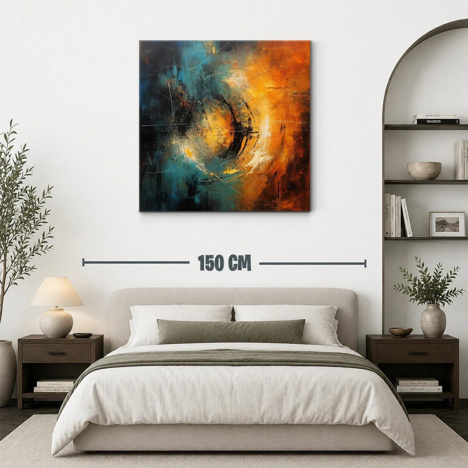 Composición abstracta con energía en tonos cálidos y fríos — miniatura 3