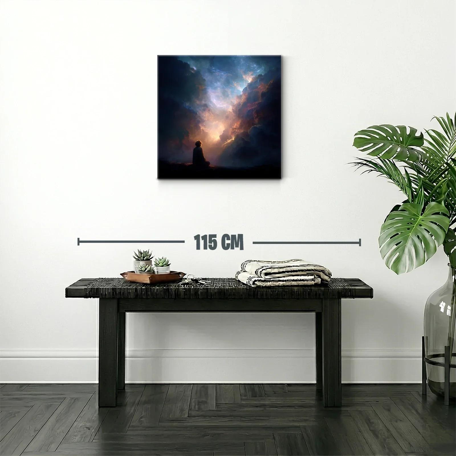 Meditación bajo un cielo estrellado lleno de luz celestial — miniatura 2