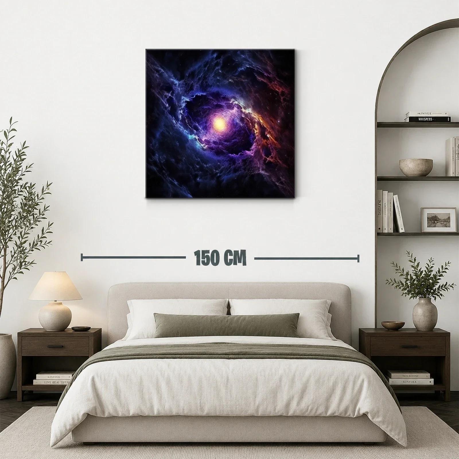 Espiral cósmica con luz central brillante en tonos azules y morados — miniatura 3