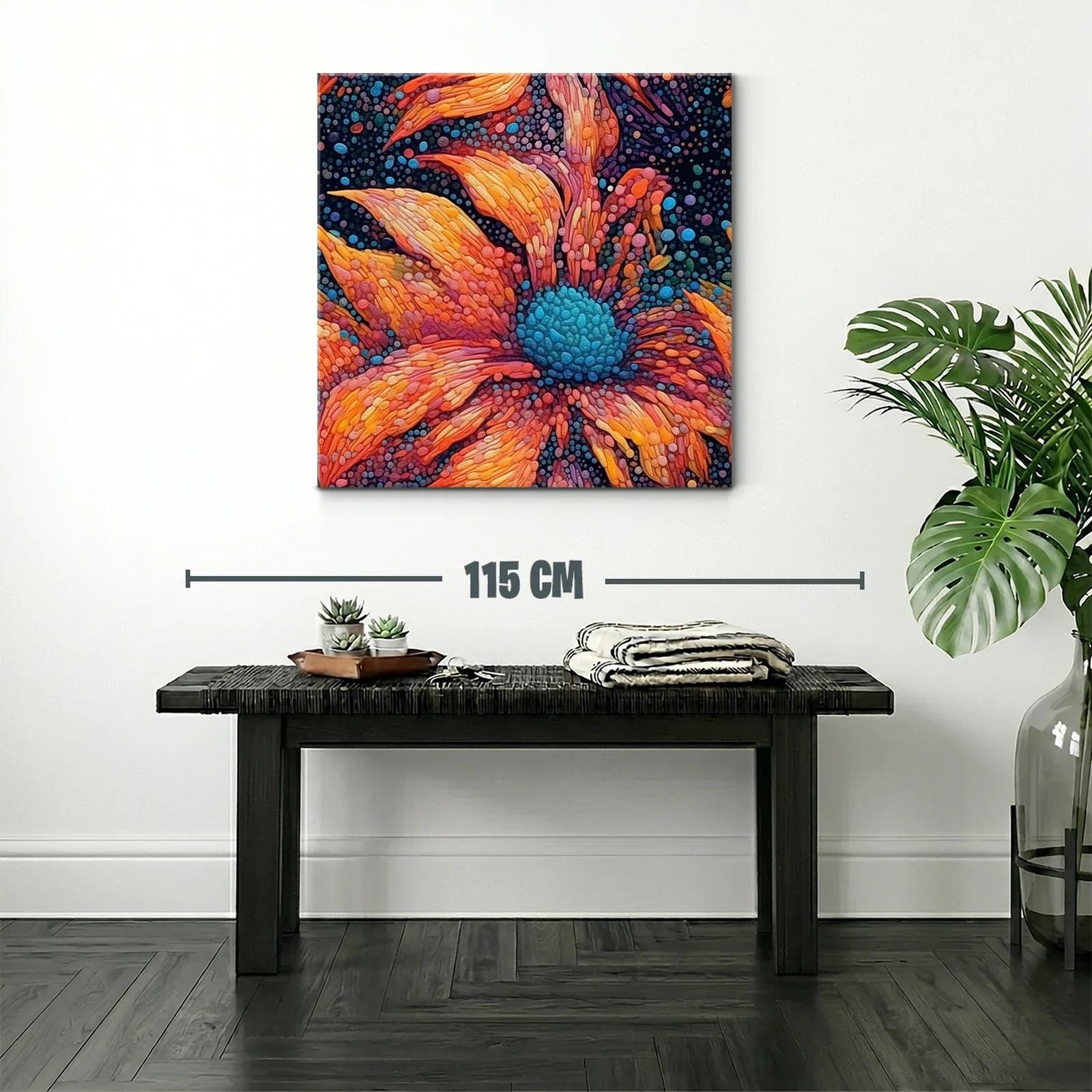 Flores vibrantes con detalles abstractos en tonos cálidos — miniatura 2