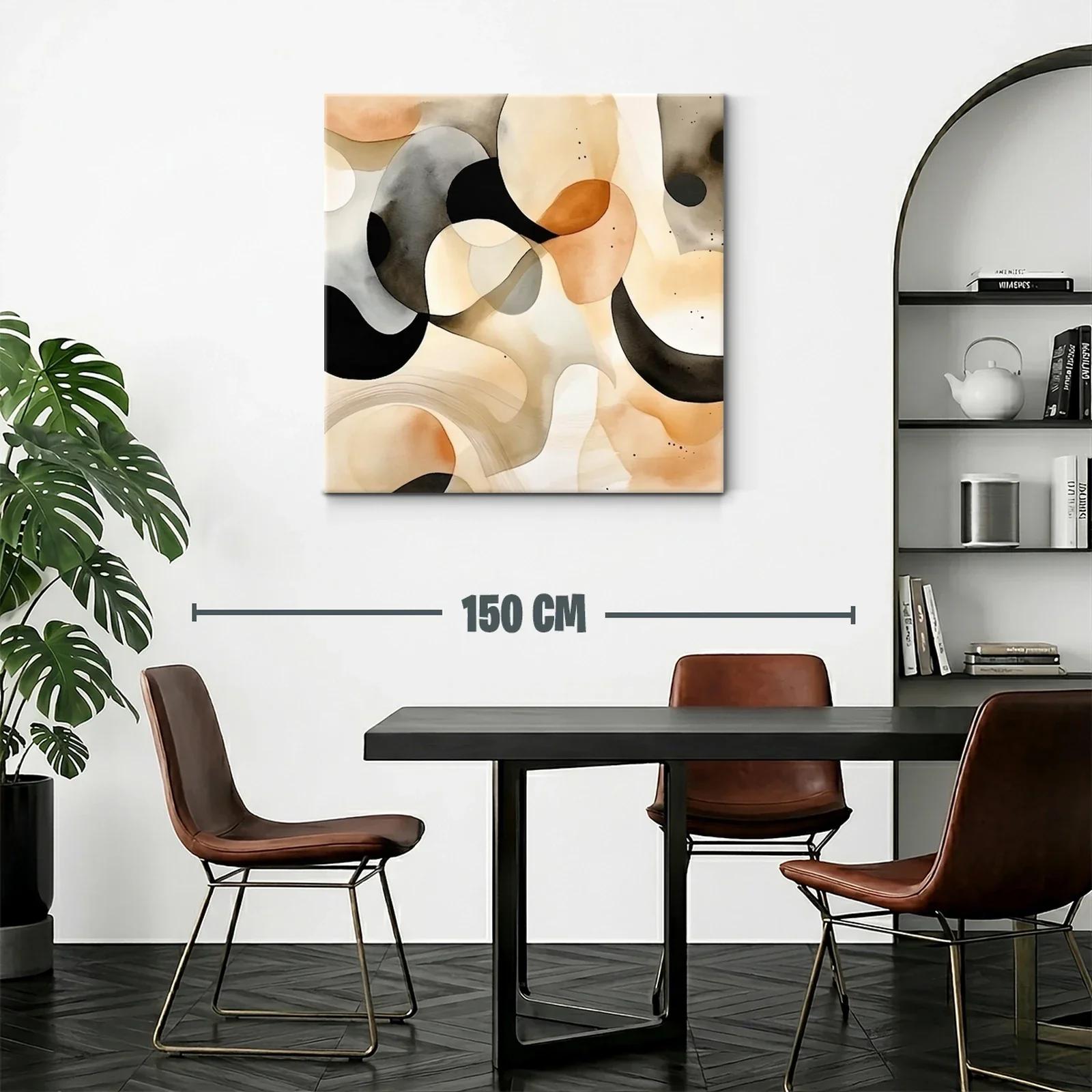 Composición abstracta con tonos tierra y negros suaves — miniatura 2